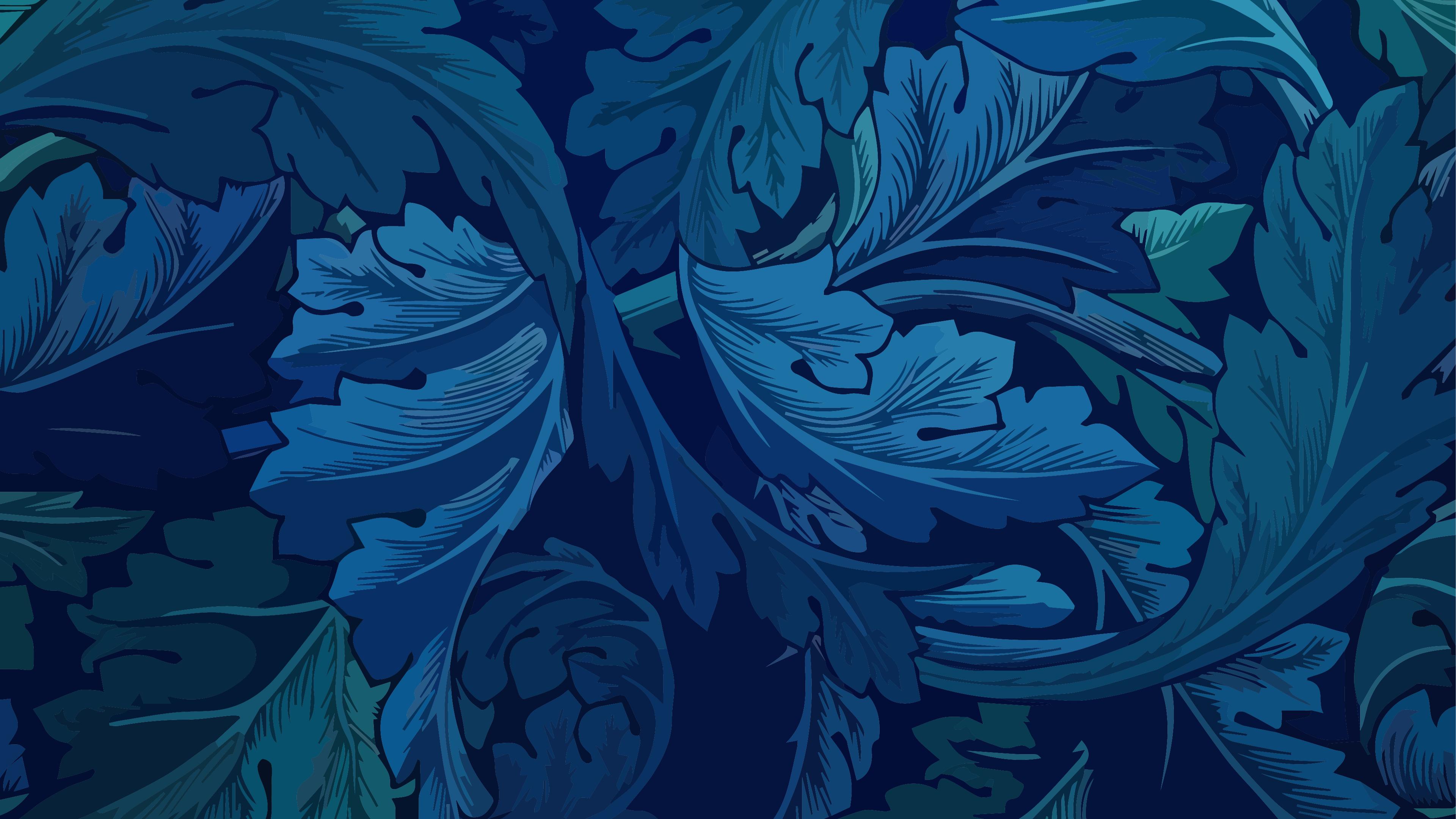 Blue abstract leaf pattern 4K HD Wallpaper