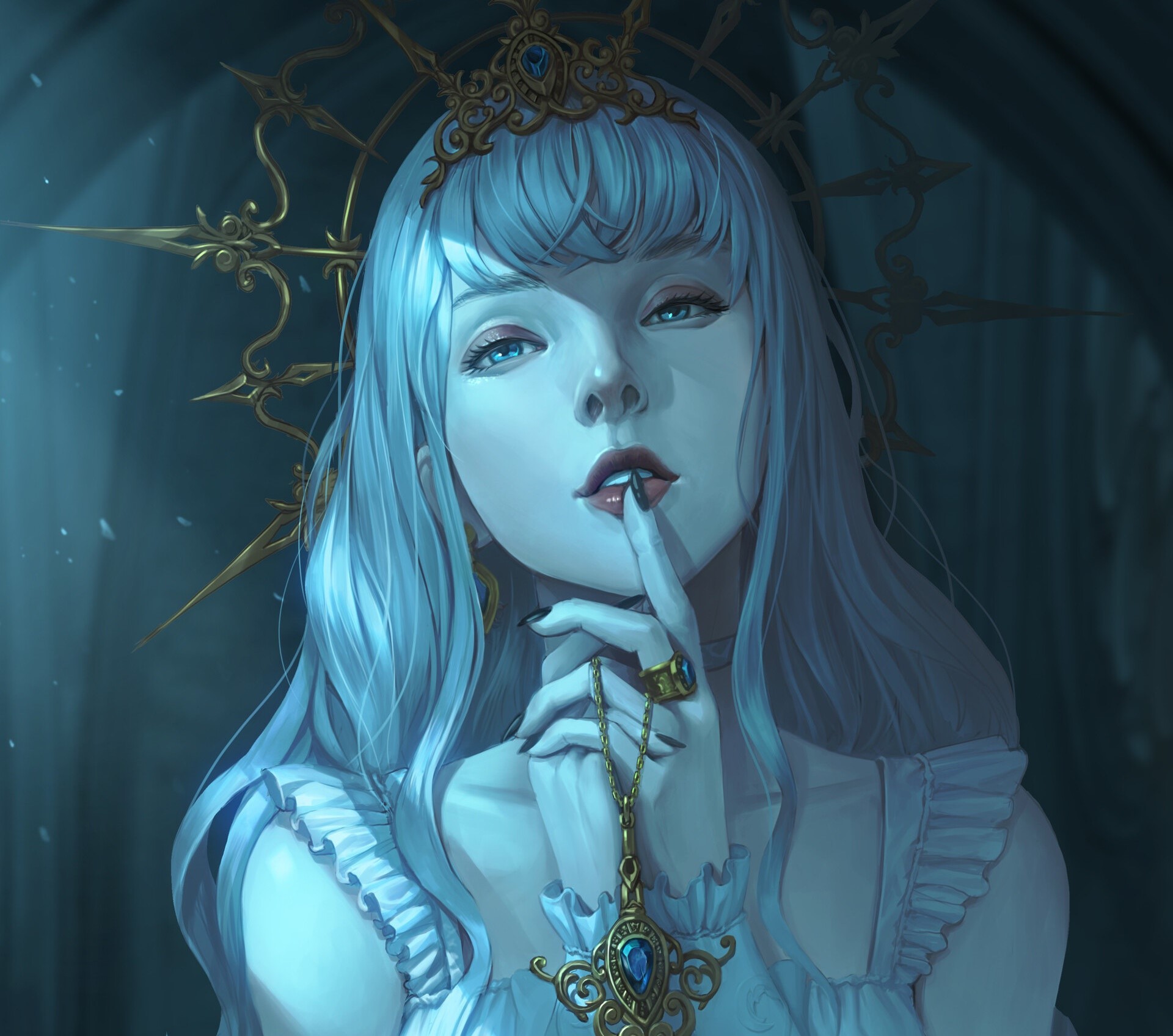 Fantasy art of a woman with a crown HD Wallpaper