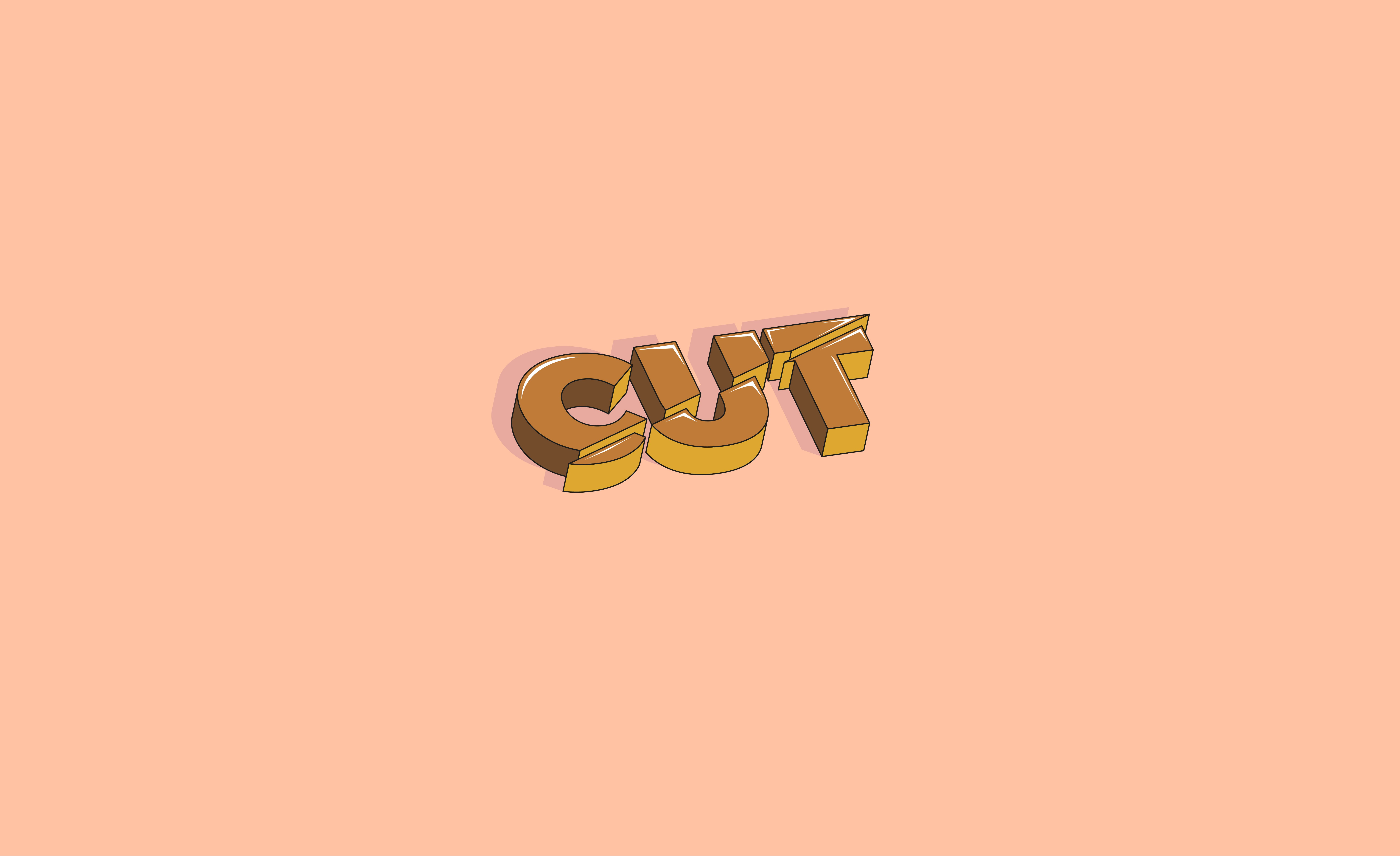 Minimalist illustration of the word "CUT" HD Wallpaper