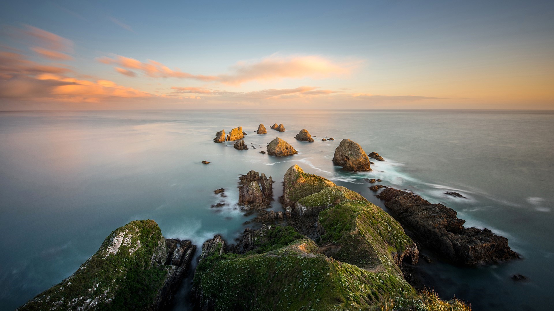 Nugget Point New Zealand Sunset Long Exposure Landscape HD Wallpaper