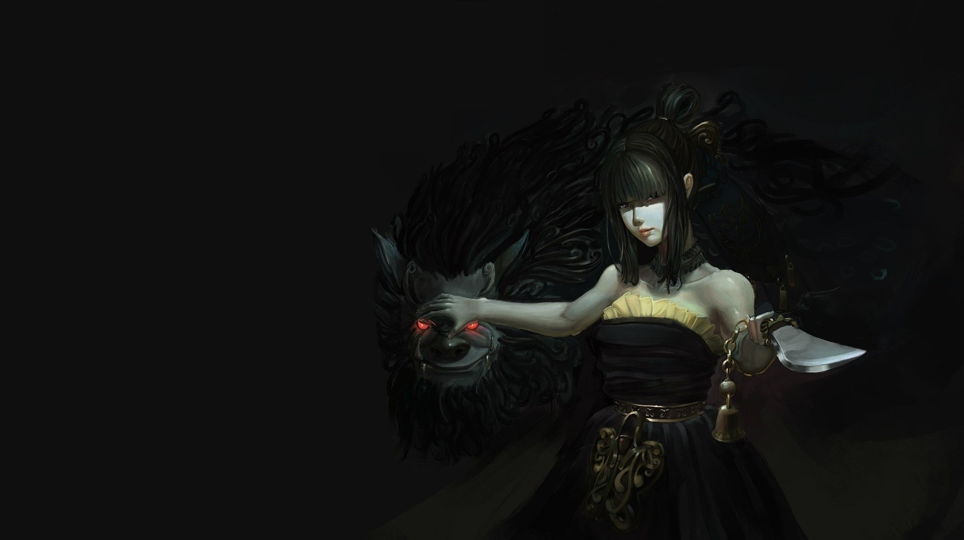 Girl with mask and knife from Black Desert Online HD Wallpaper