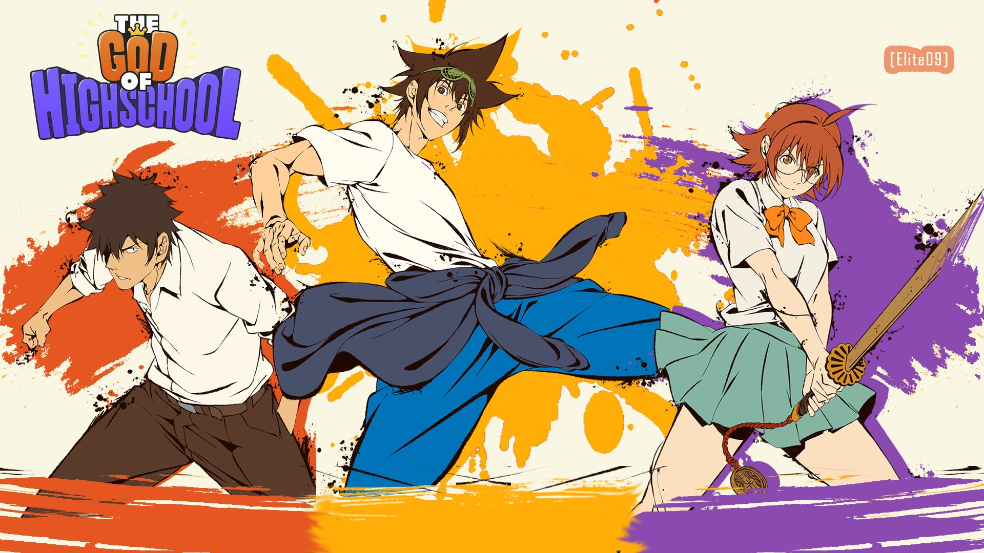 The God of High School: Mo-Ri Jin, Dae-Wi Han, Mi-Ra Yu HD Wallpaper