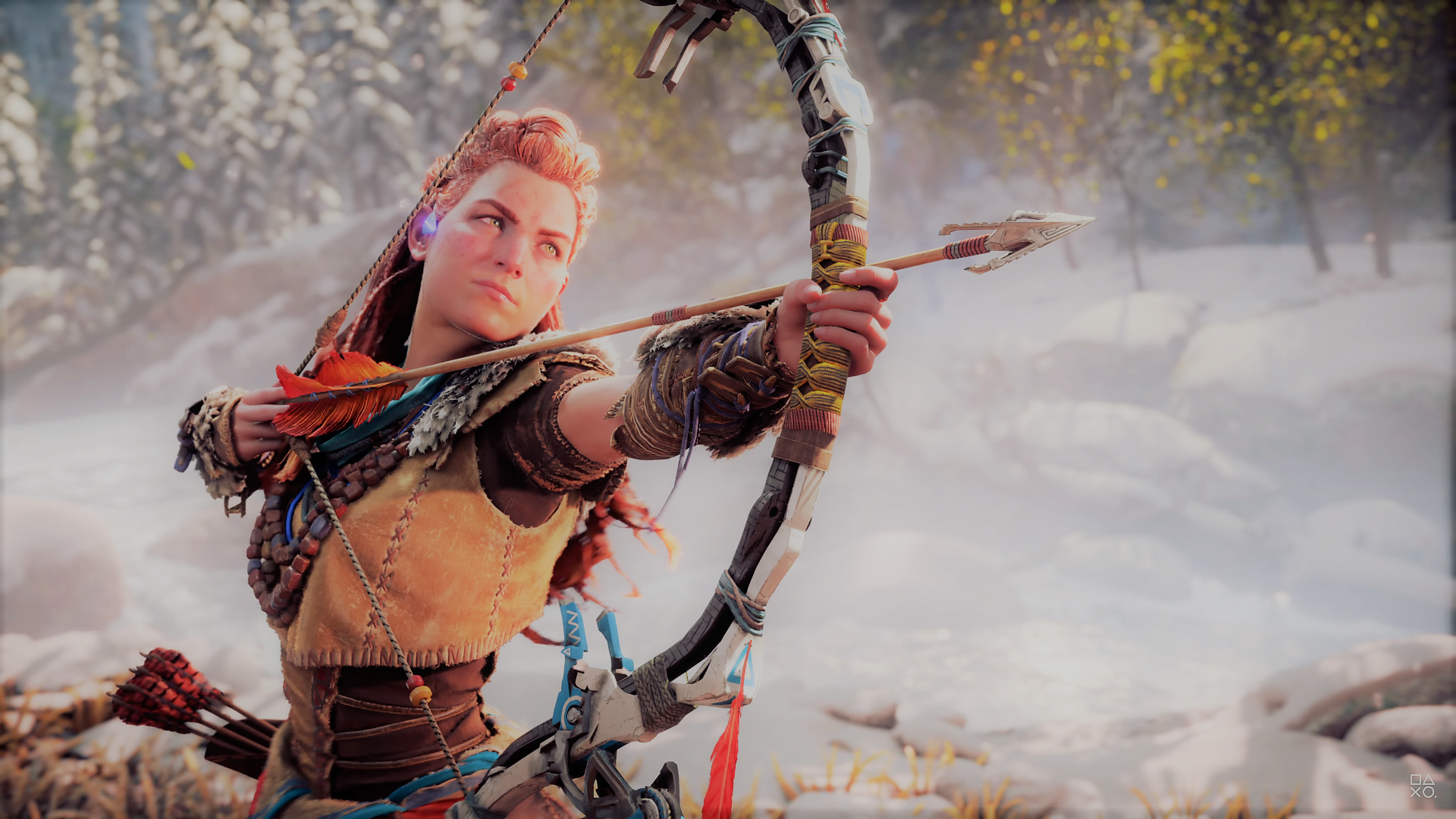 Aloy from Horizon Zero Dawn with a bow HD Wallpaper