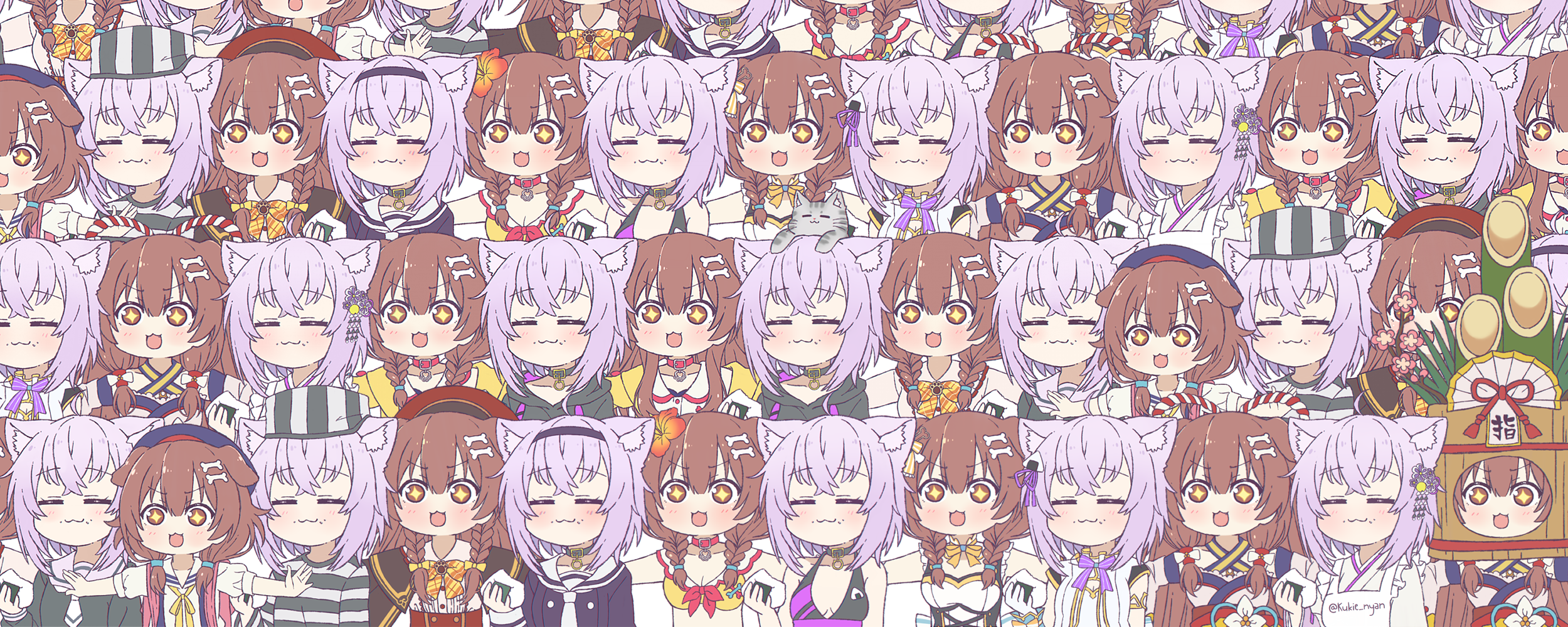 Nekomata Okayu and Inugami Korone from Hololive HD Wallpaper