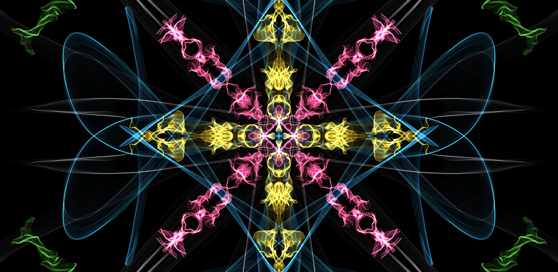 Abstract symmetrical pattern with colorful silk weaves HD Wallpaper