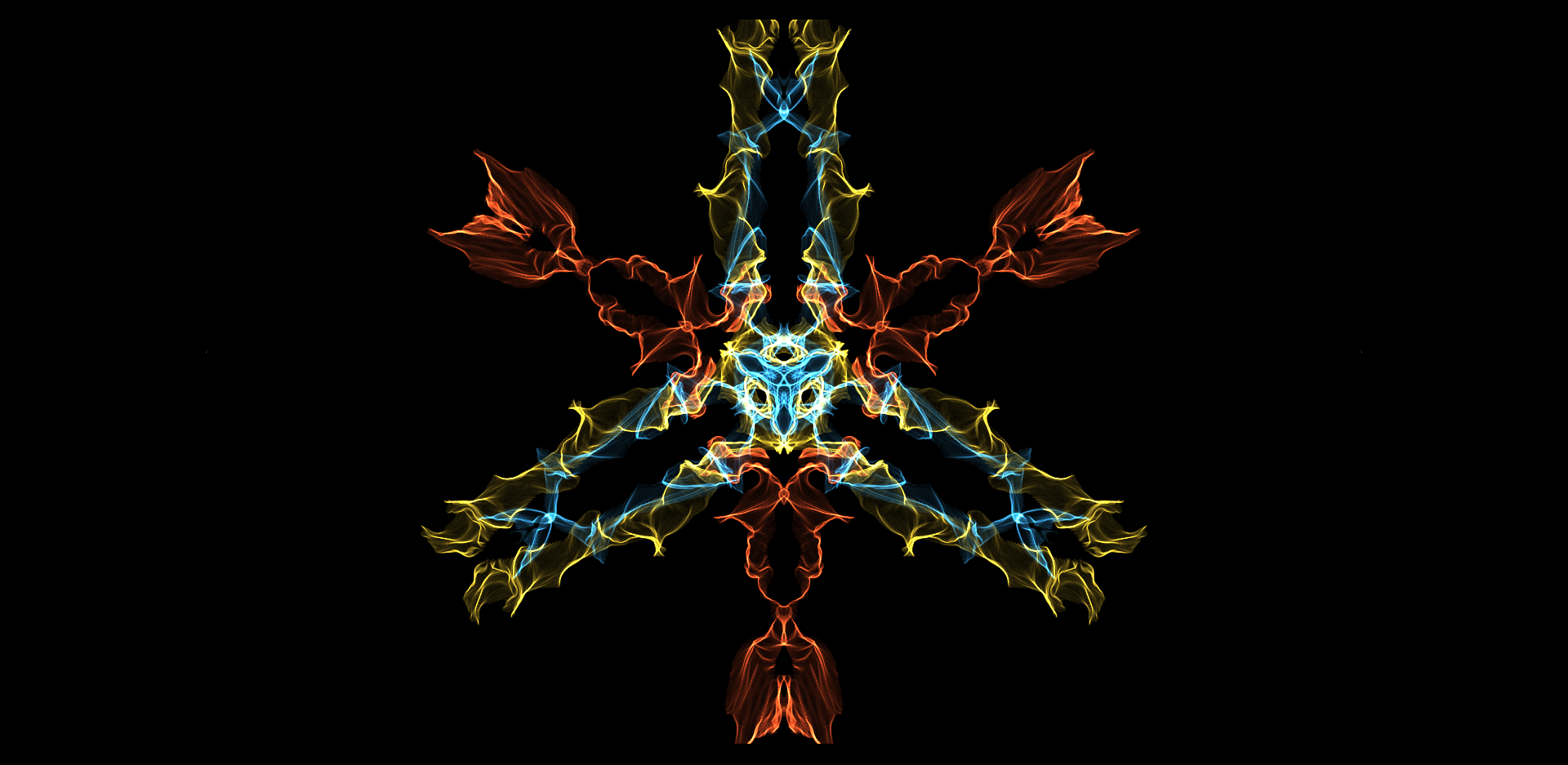 Abstract symmetrical pattern with flowing lines HD Wallpaper