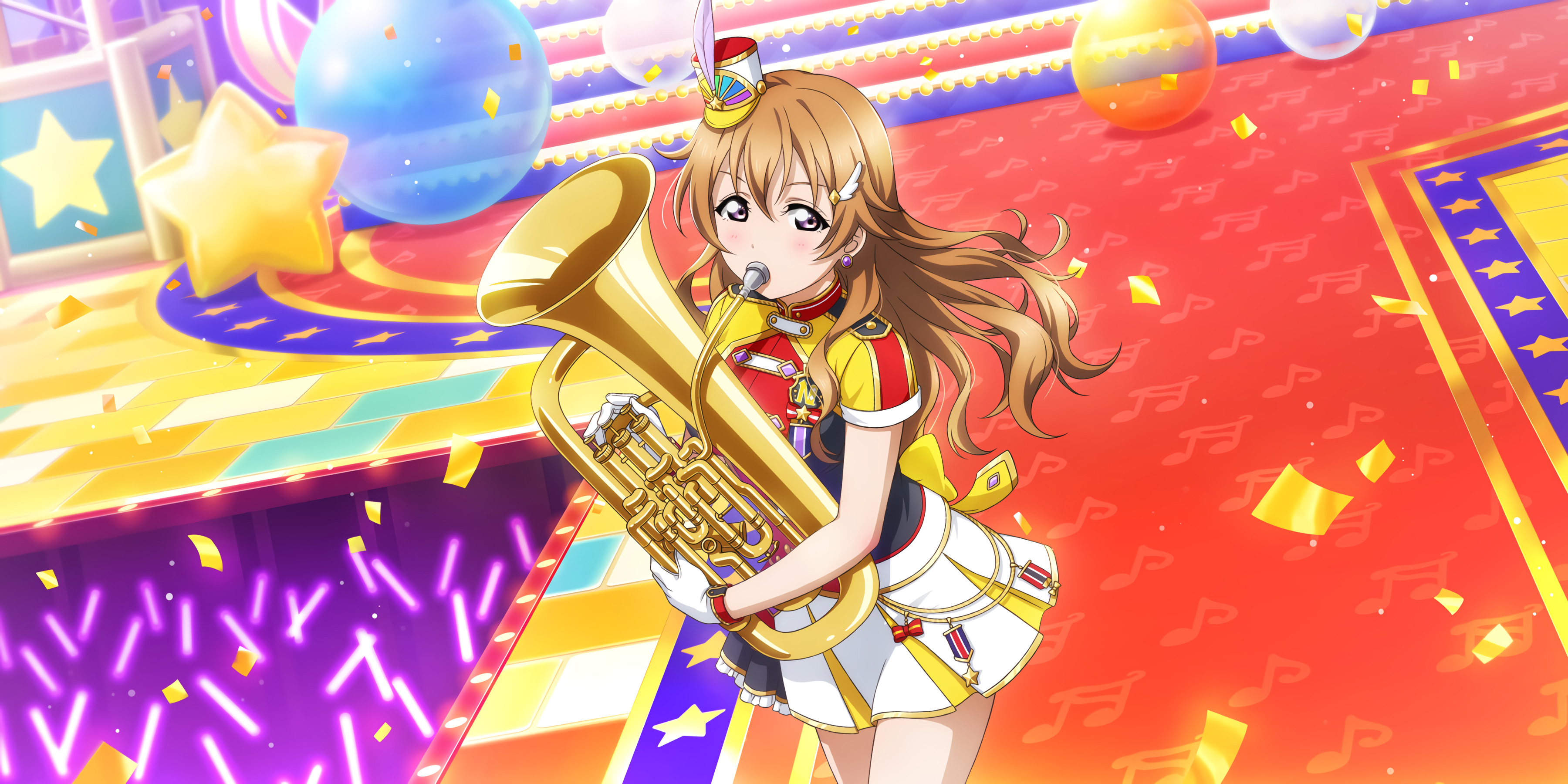 Konoe Kanata from Love Live! Sunshine playing a tuba HD Wallpaper