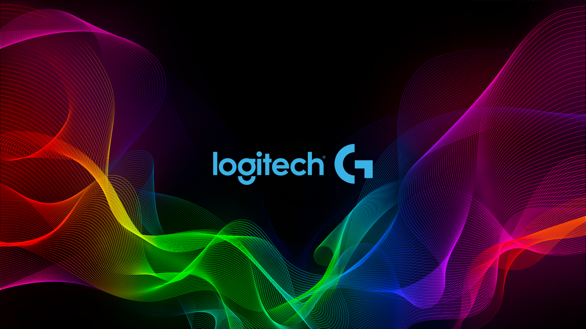 Logitech G logo with colorful abstract waves HD Wallpaper