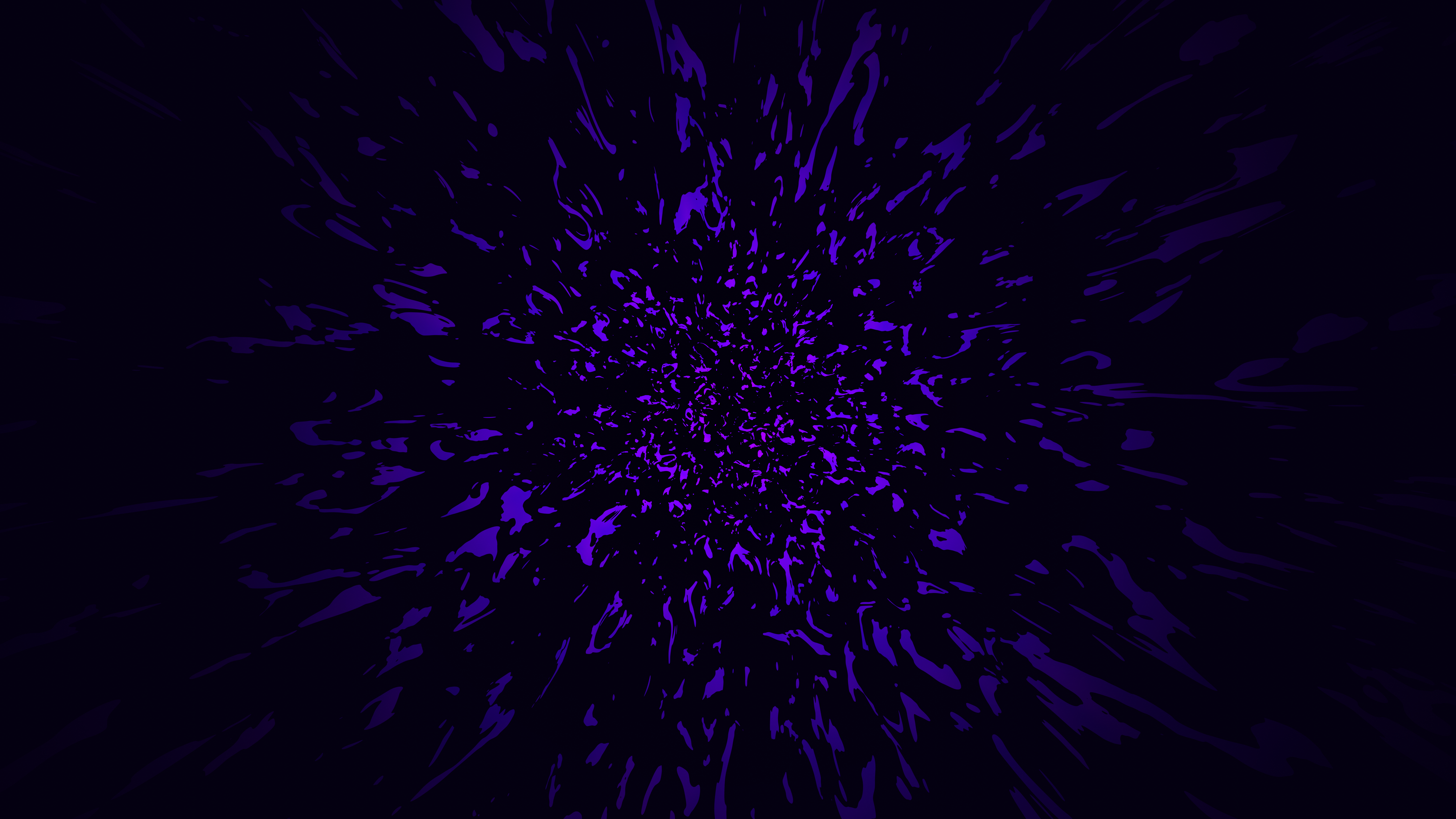 Abstract purple shapes exploding from center on dark background HD Wallpaper