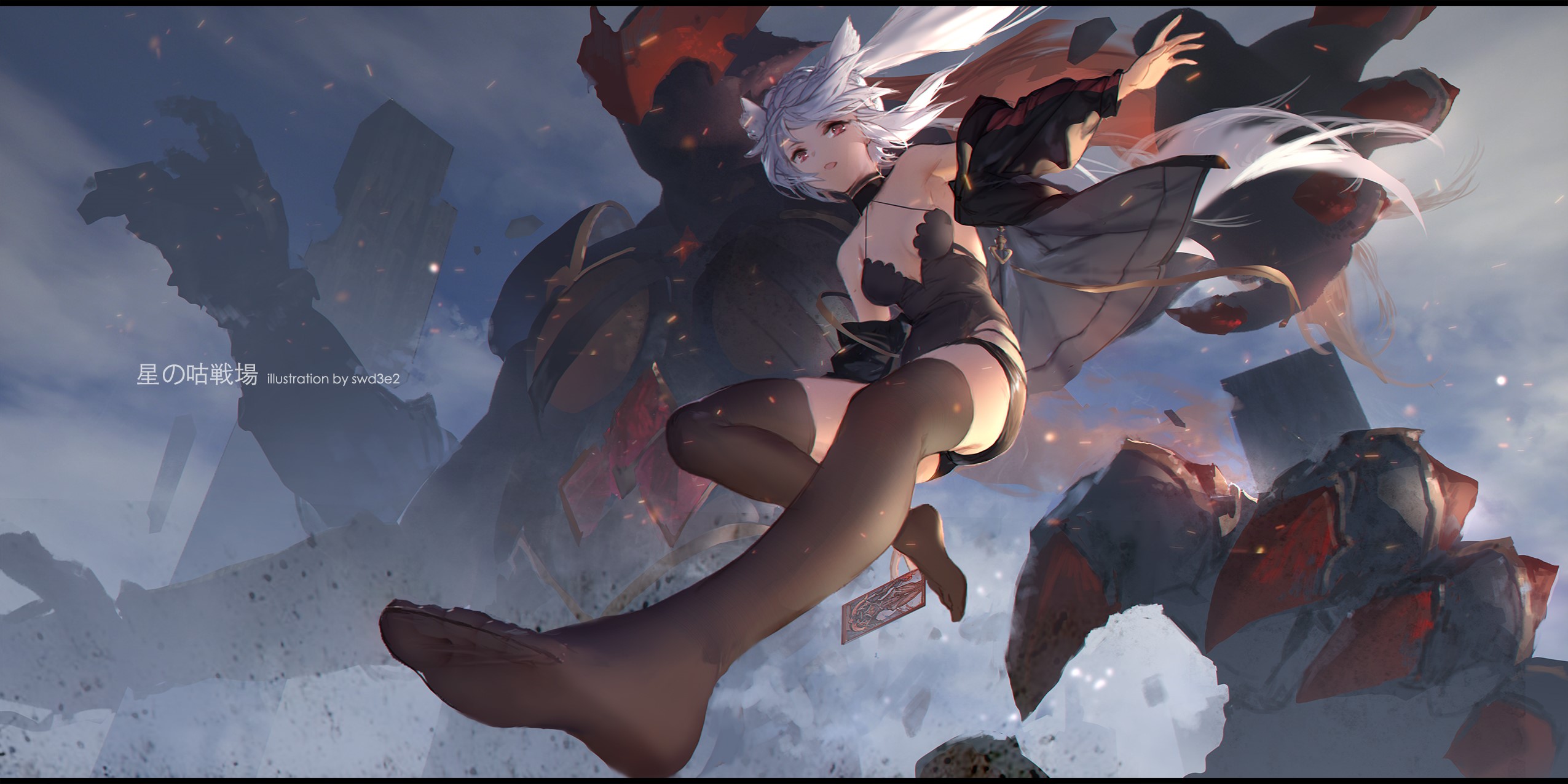 Fraux from Granblue Fantasy in a battlefield HD Wallpaper