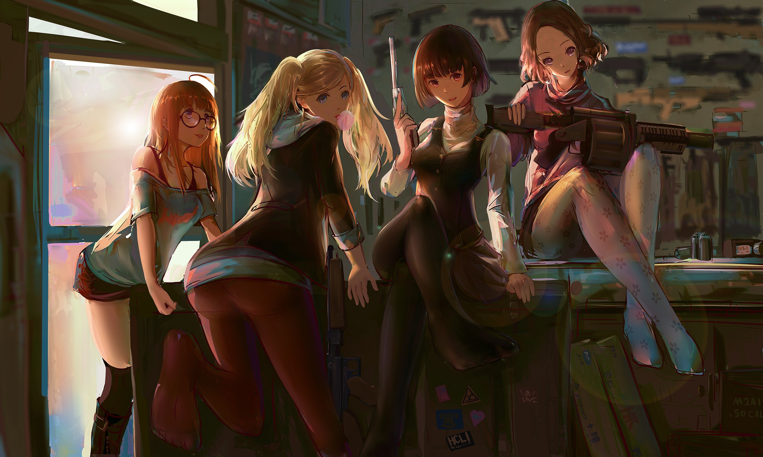 Persona 5 girls with guns HD Wallpaper