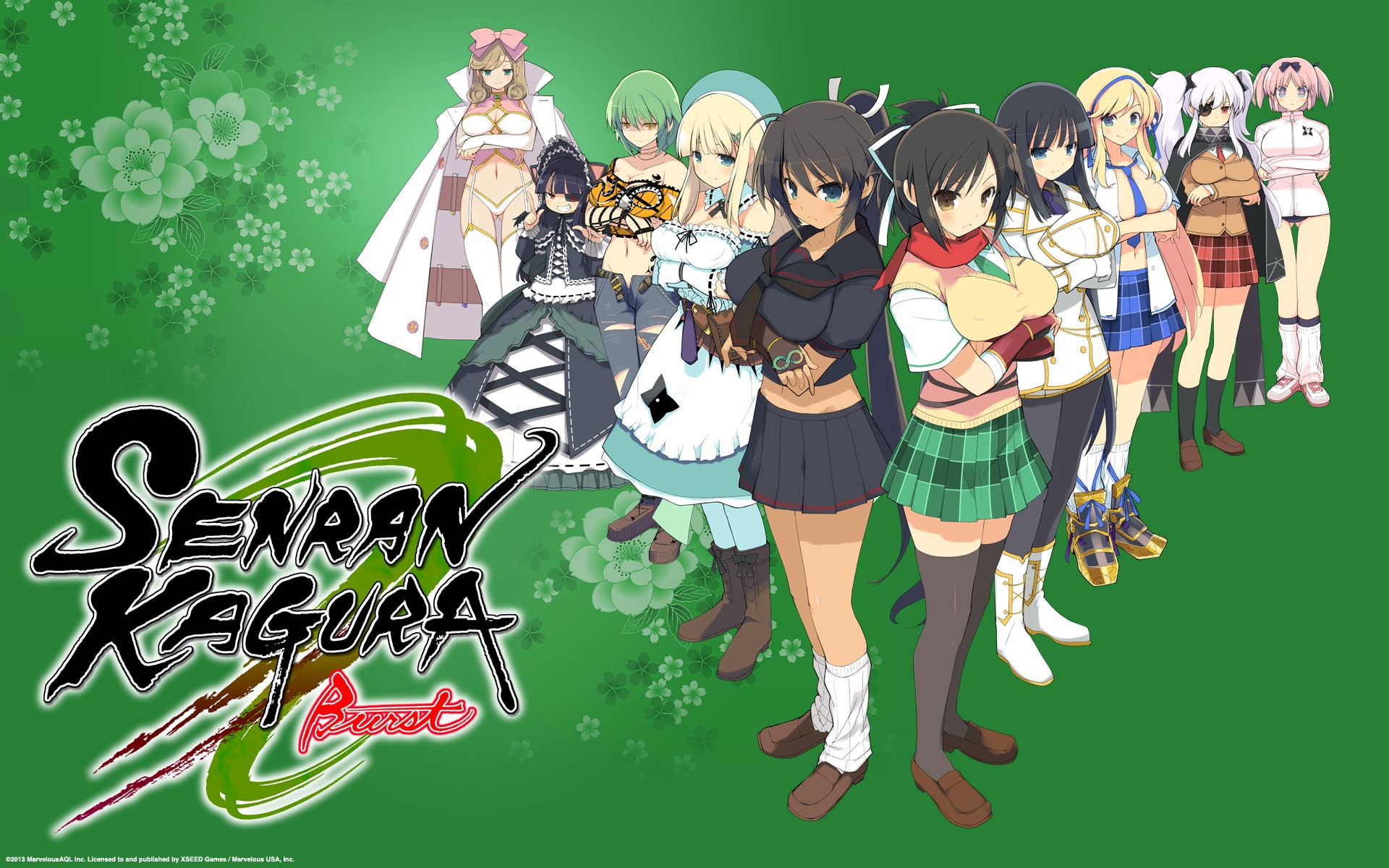 Senran Kagura Burst anime girls HD Wallpaper