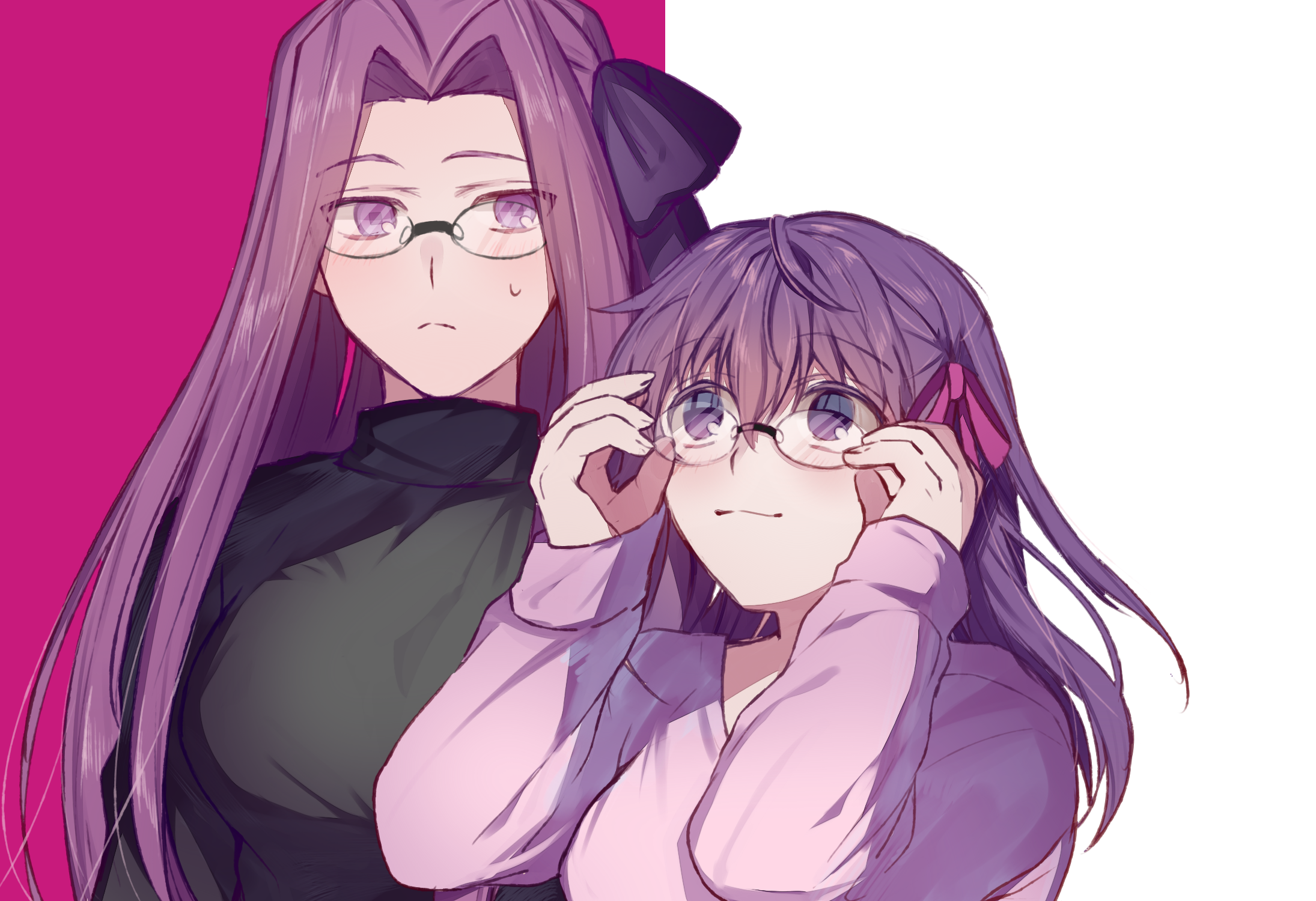 Matou Sakura and Rider from Fate/Stay Night with glasses HD Wallpaper