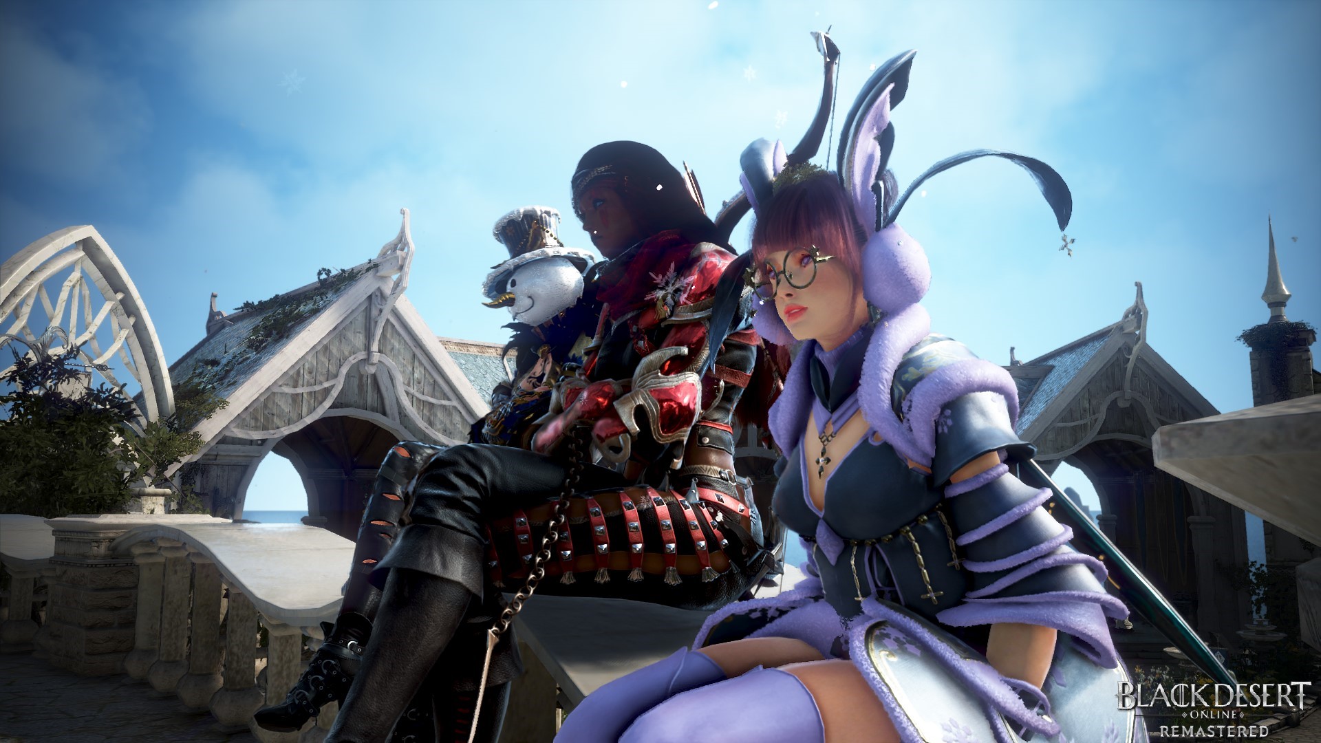 Two characters sitting in Black Desert Online HD Wallpaper