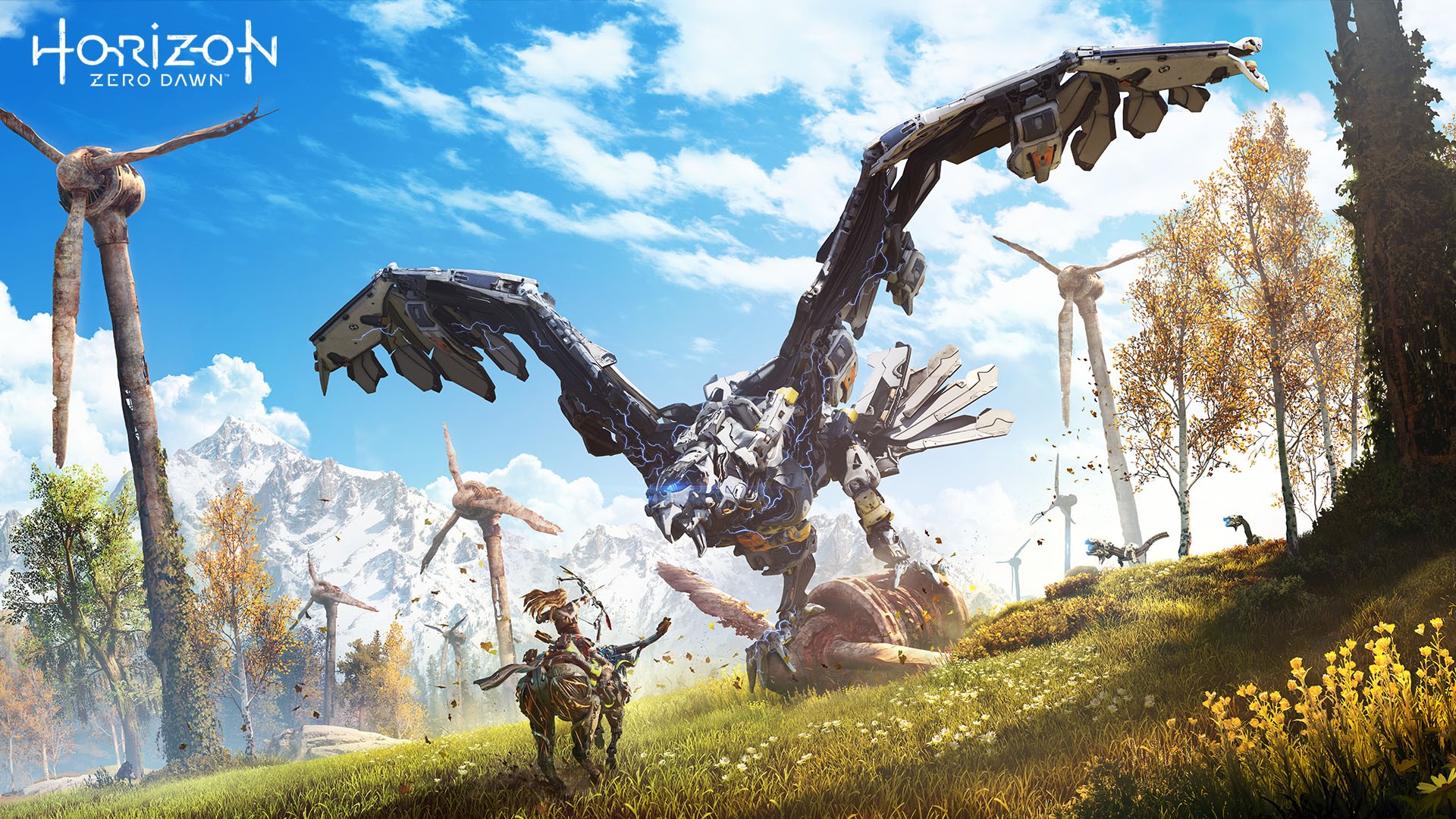 Horizon Zero Dawn Stormbird and Aloy HD Wallpaper