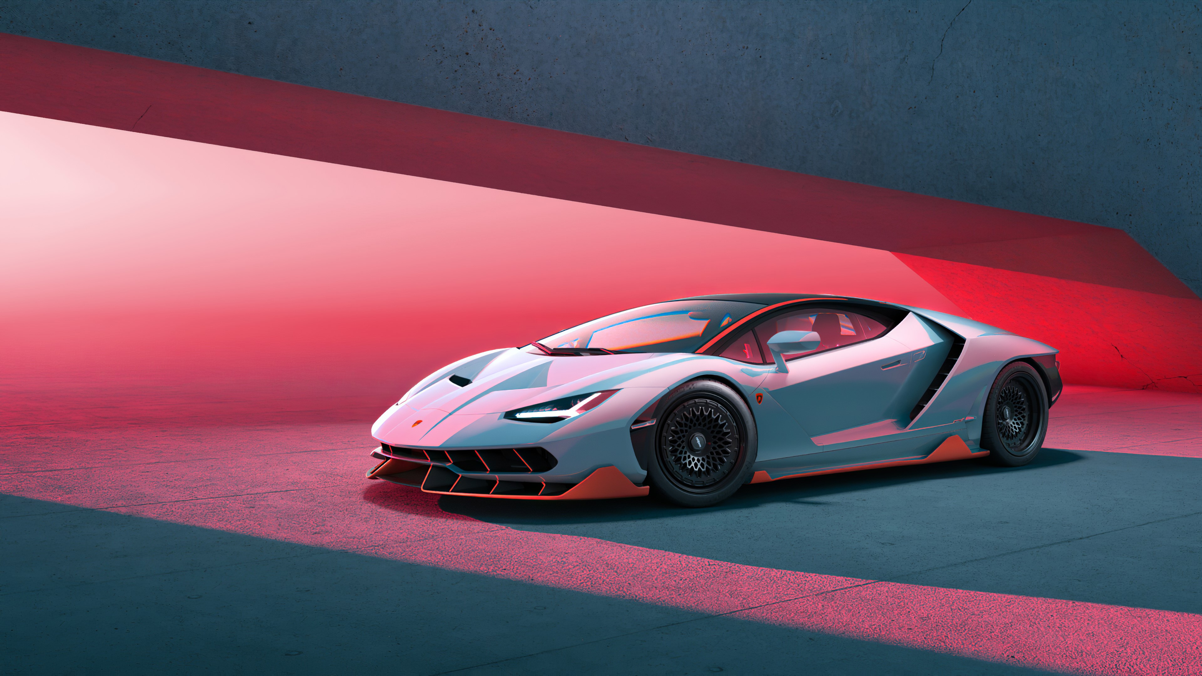 Lamborghini Centenario in Synthwave Artwork HD Wallpaper