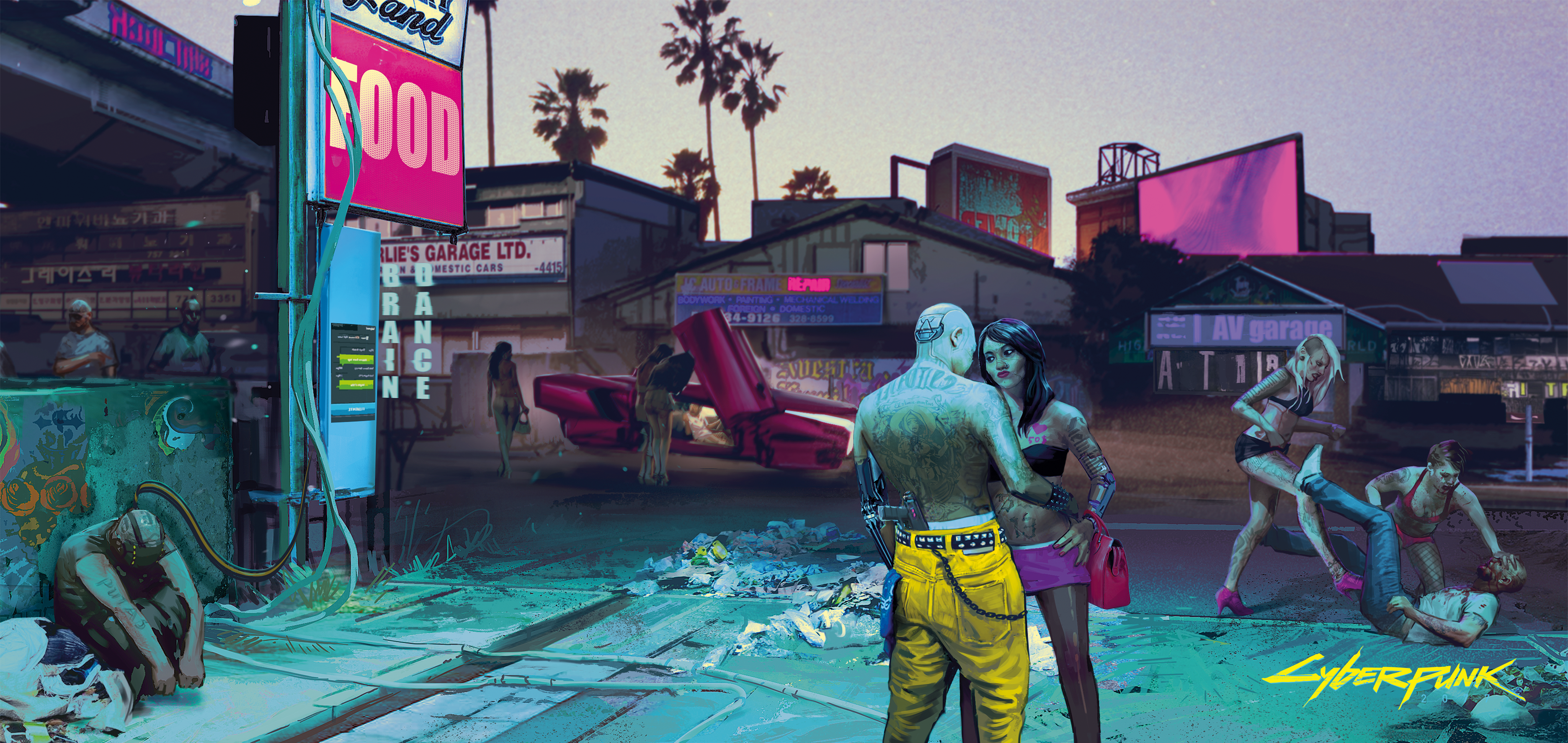 Cyberpunk 2077 concept art with women HD Wallpaper