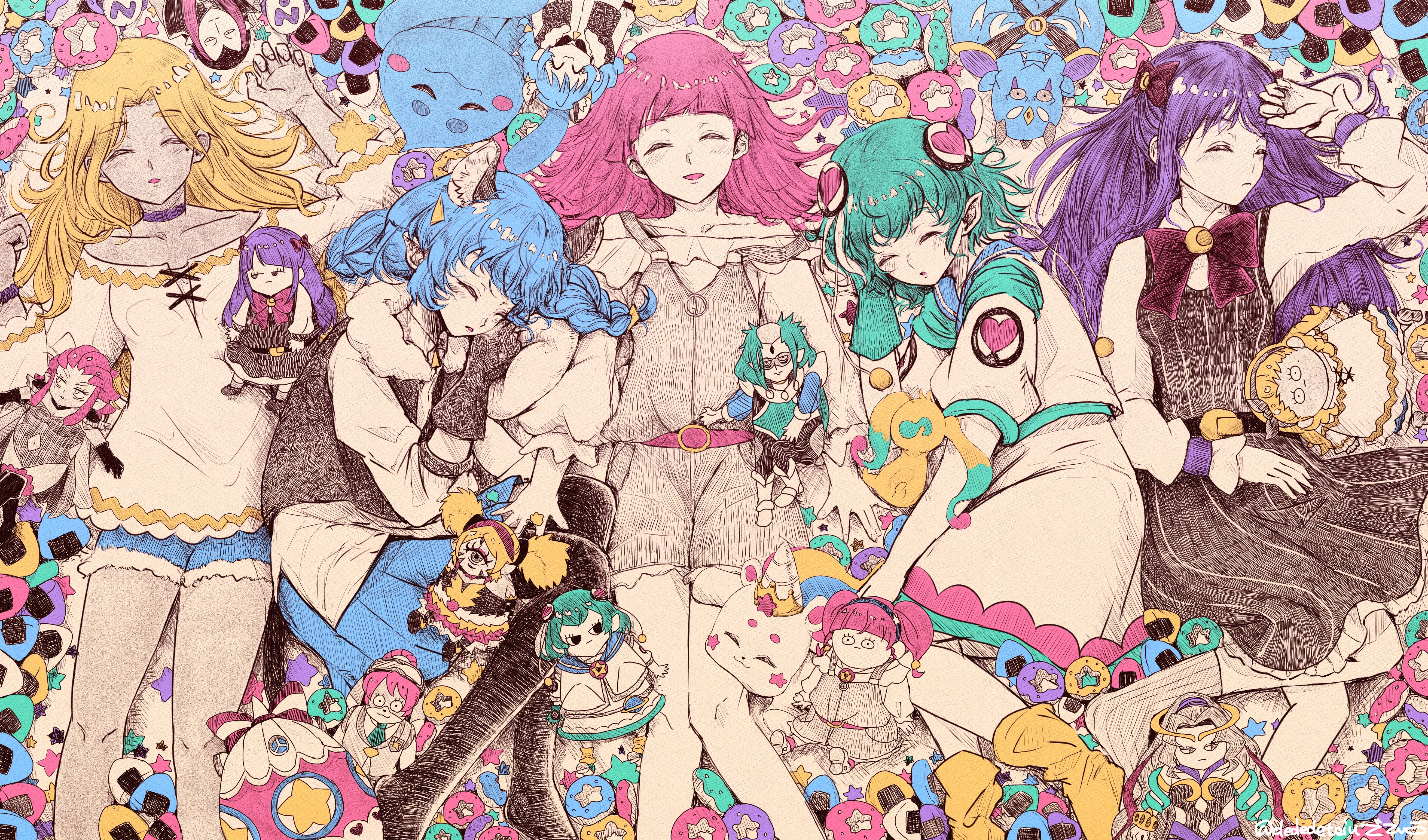 Star Twinkle Precure characters and toys HD Wallpaper