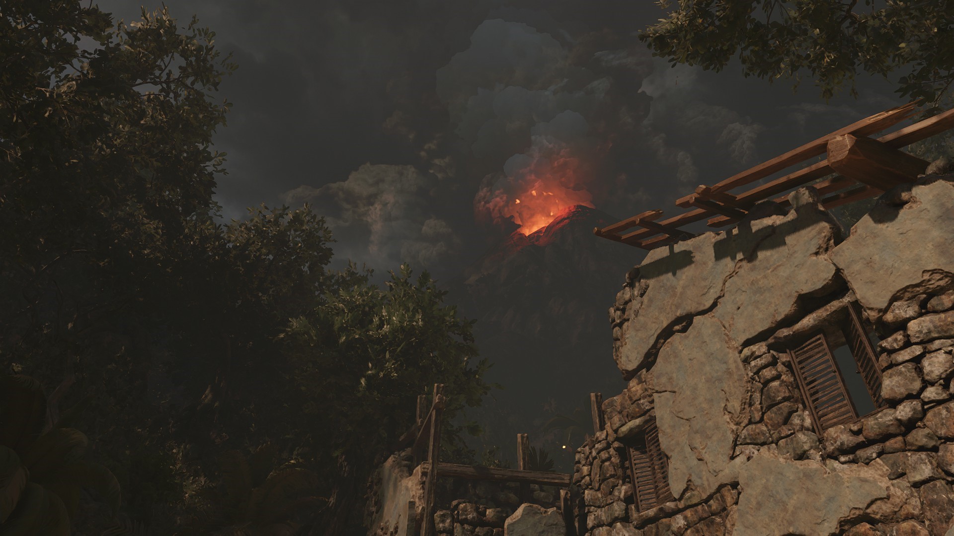 Shadow of the Tomb Raider: Volcano Eruption HD Wallpaper