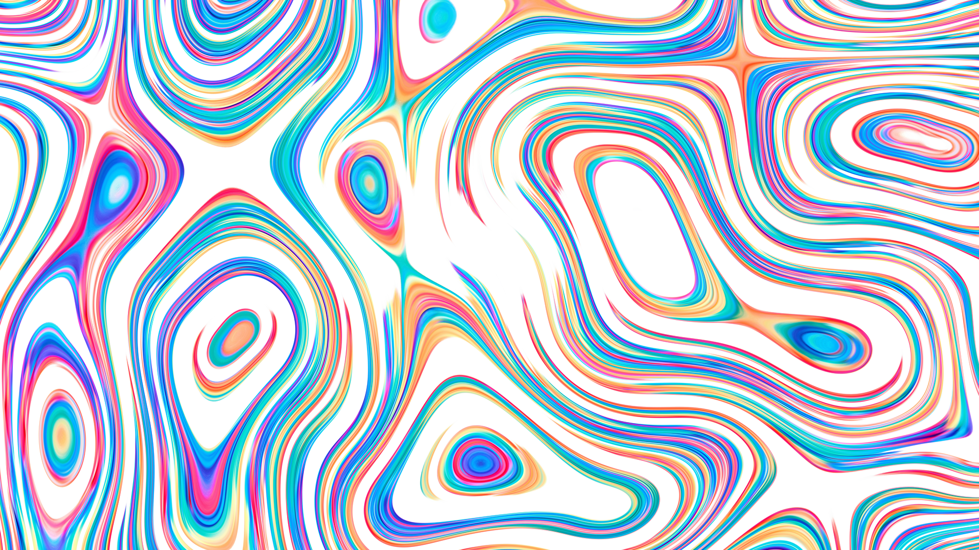 Abstract colorful wavy lines on white background HD Wallpaper