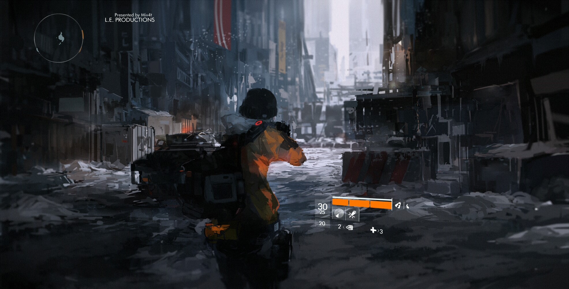 Character from Tom Clancy's The Division in a destroyed city HD Wallpaper