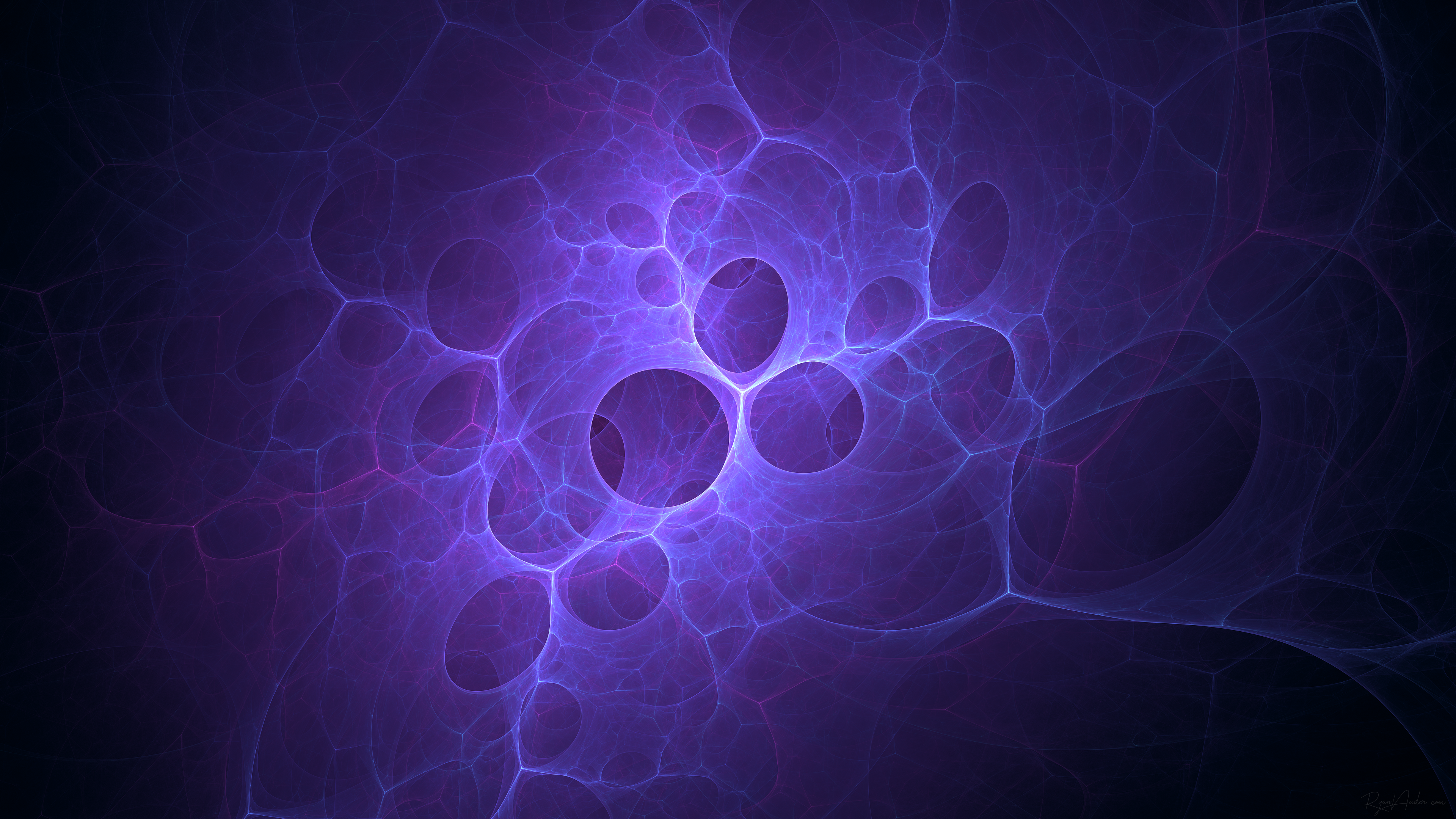 Abstract fractal shapes in purple and blue HD Wallpaper