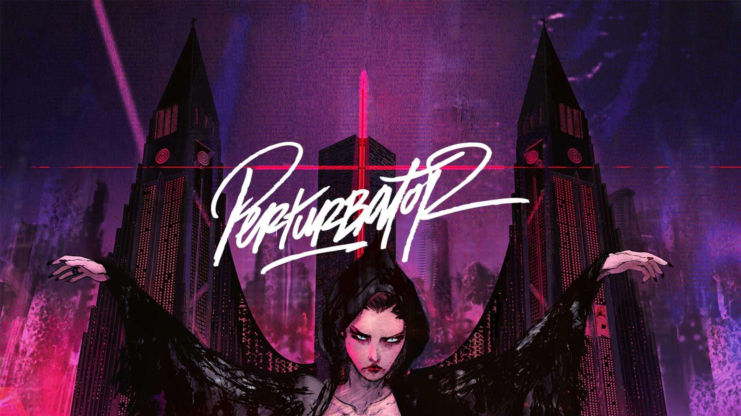 Perturbator 2 album art with woman and cityscape HD Wallpaper