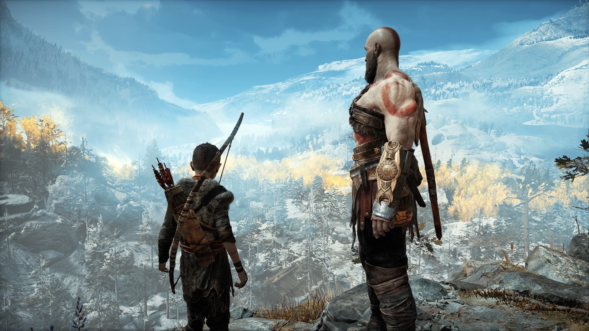 Kratos and Atreus in God of War (2018) HD Wallpaper