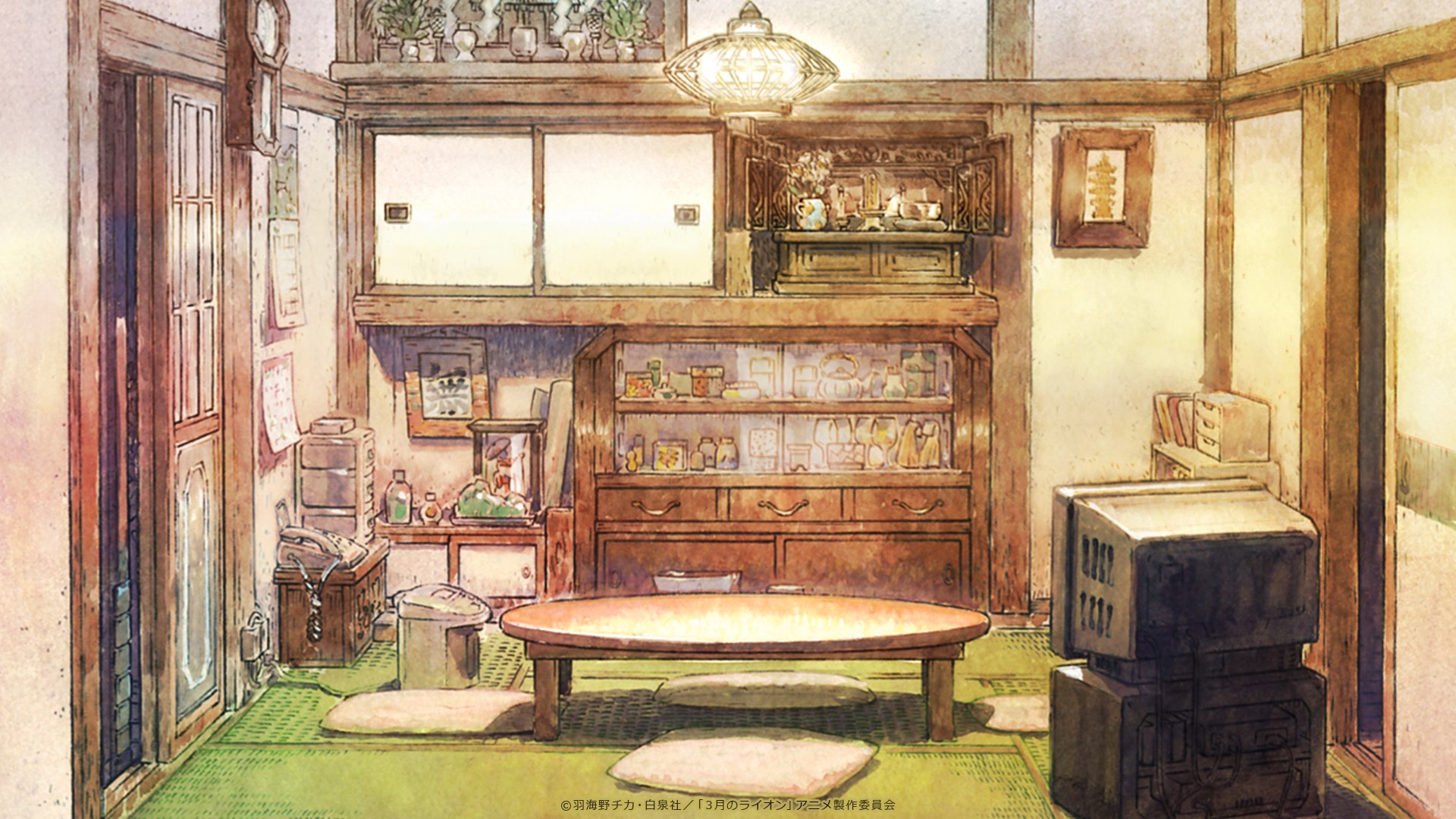3-gatsu no Lion anime living room interior HD Wallpaper
