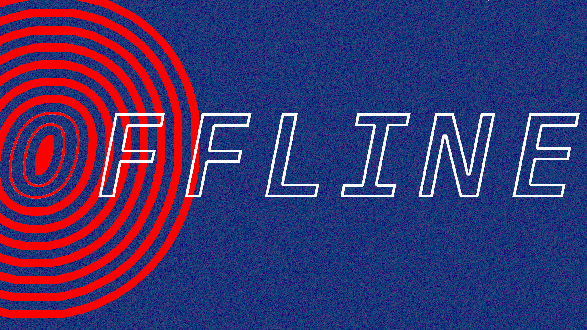 Offline text with red circles on blue background HD Wallpaper