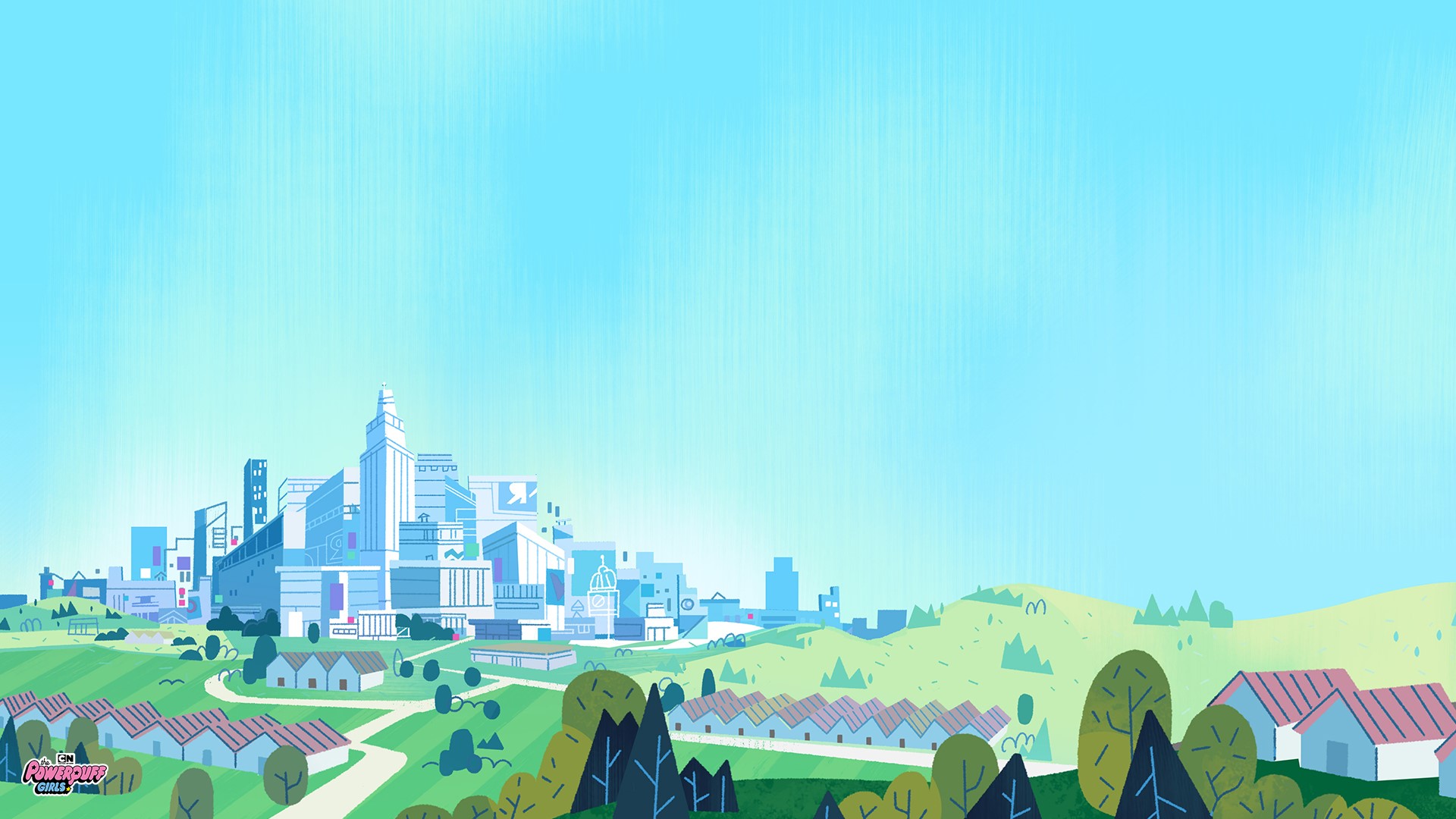 Powerpuff Girls Townsville Cityscape HD Wallpaper