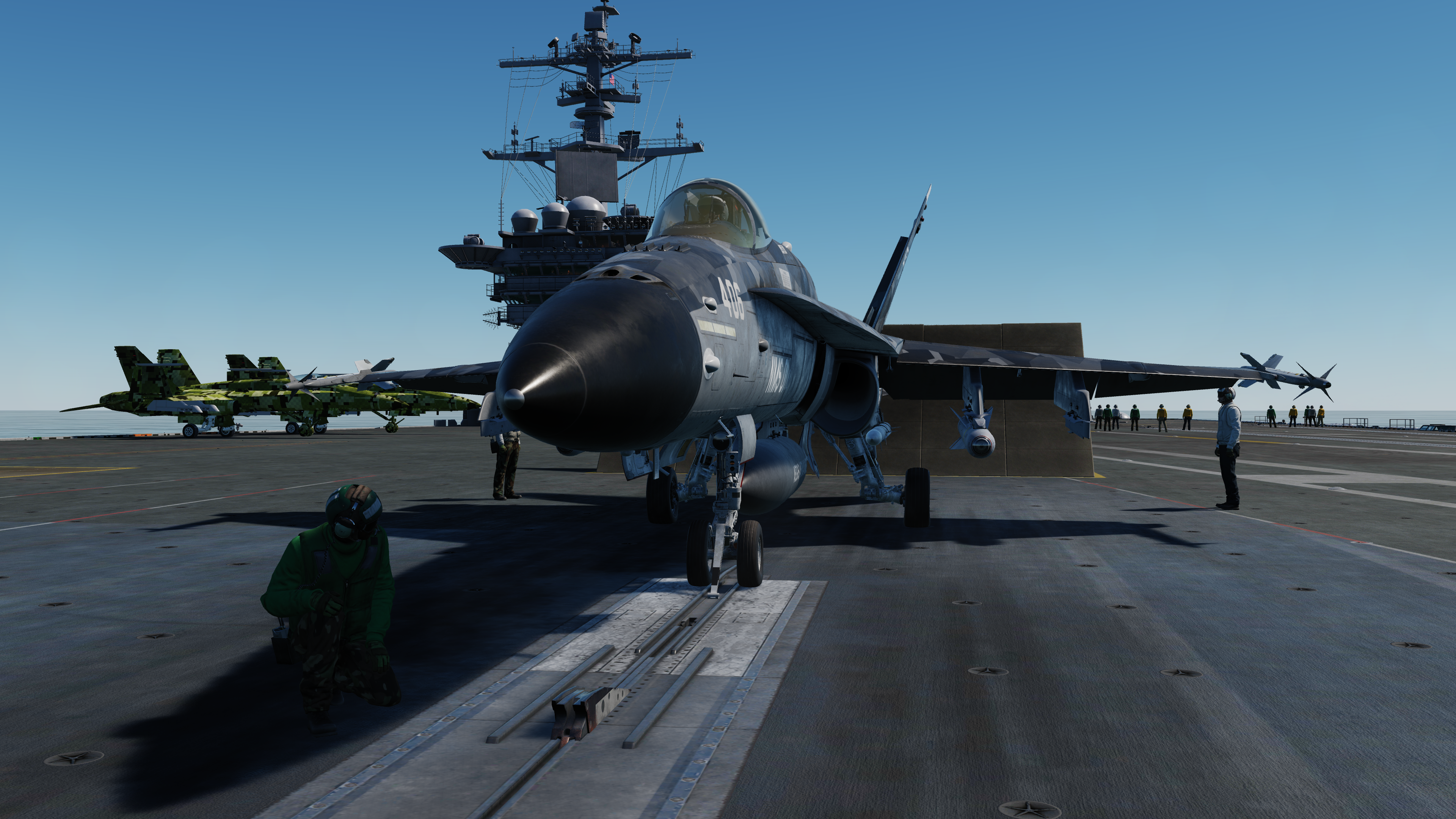 F/A-18 Hornet on Aircraft Carrier HD Wallpaper