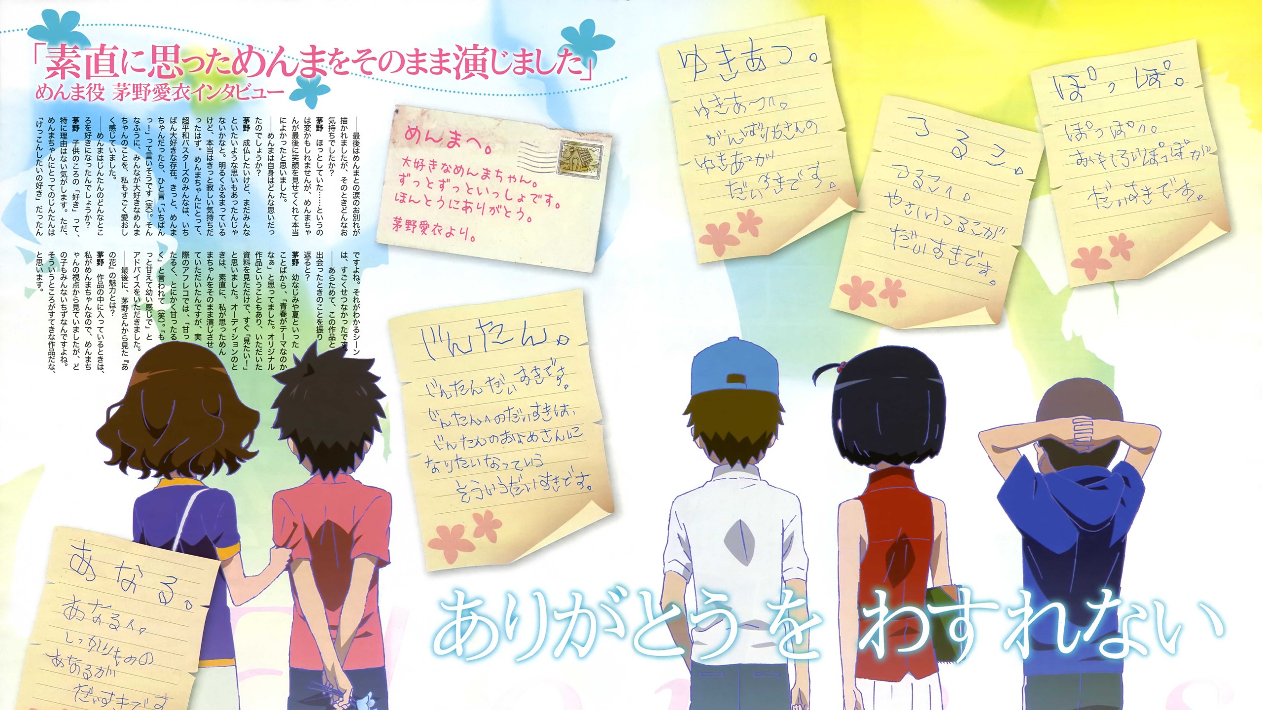 Anohana: The Flower We Saw That Day - Character Notes HD Wallpaper