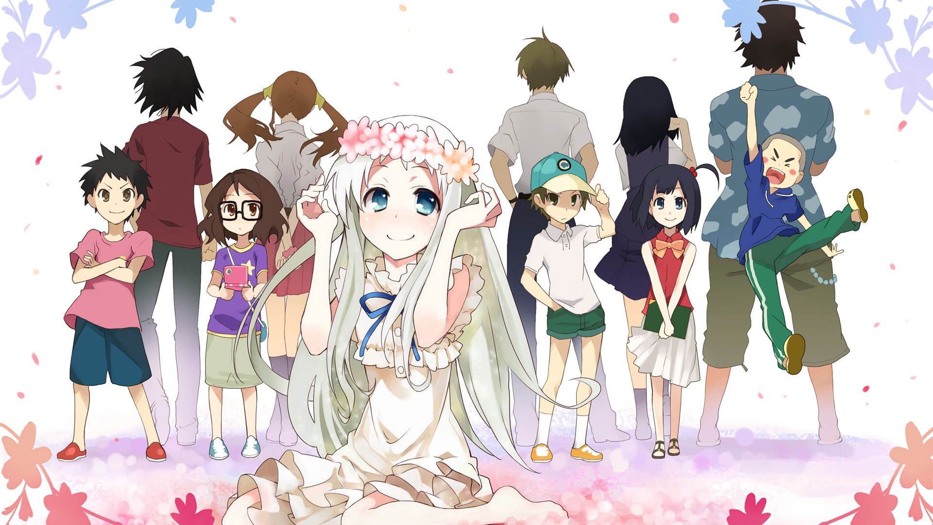 Anohana: The Flower We Saw That Day characters group illustration HD Wallpaper