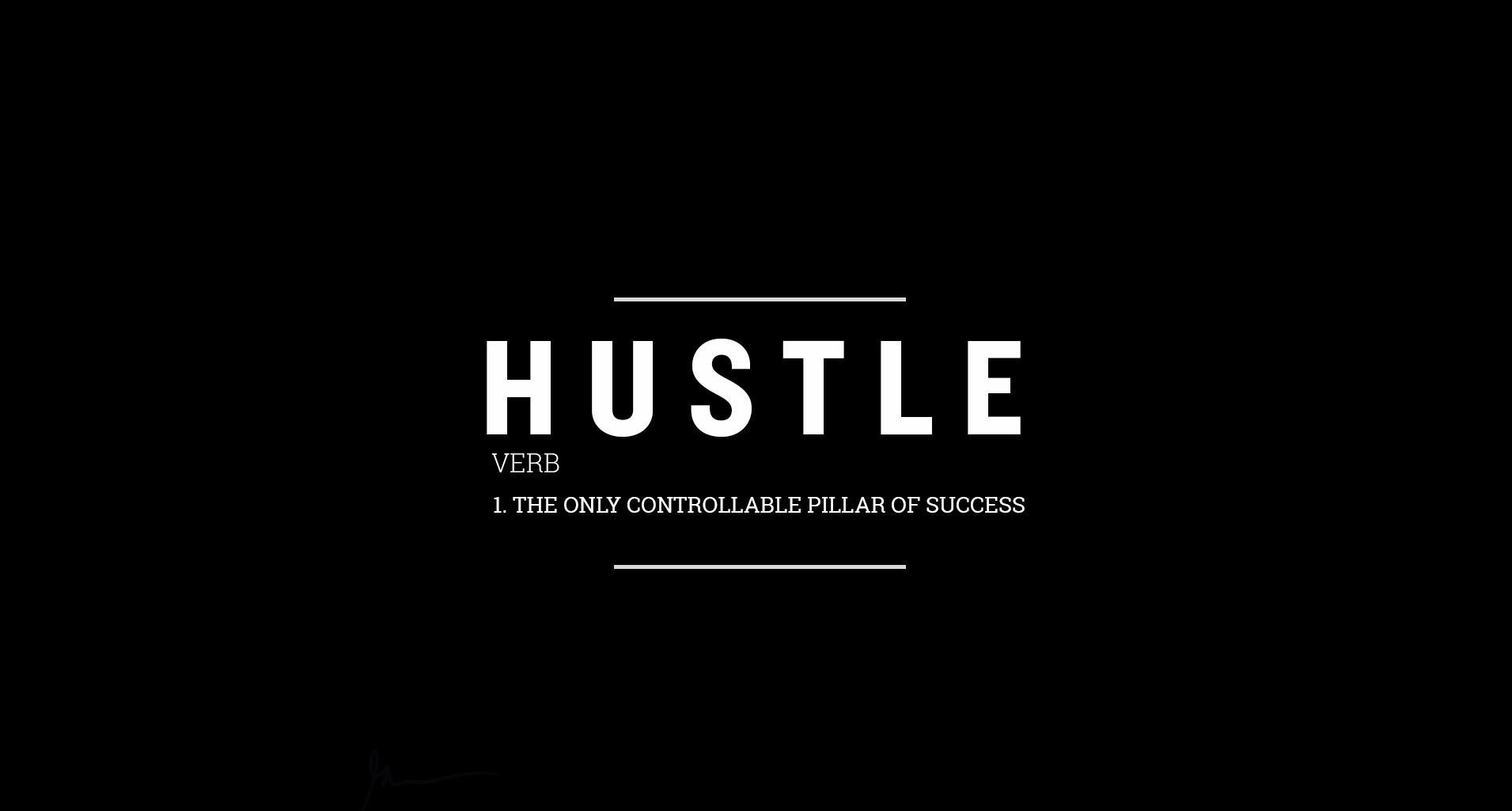 Hustle definition: The only controllable pillar of success HD Wallpaper