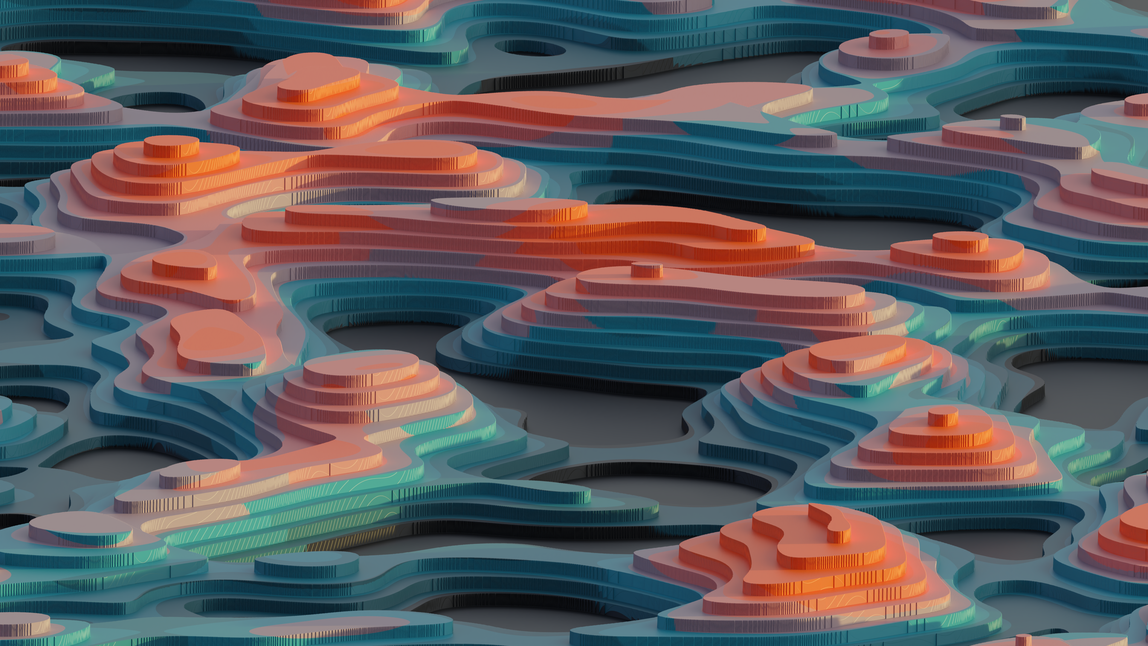 Abstract topographic gradient pattern HD Wallpaper