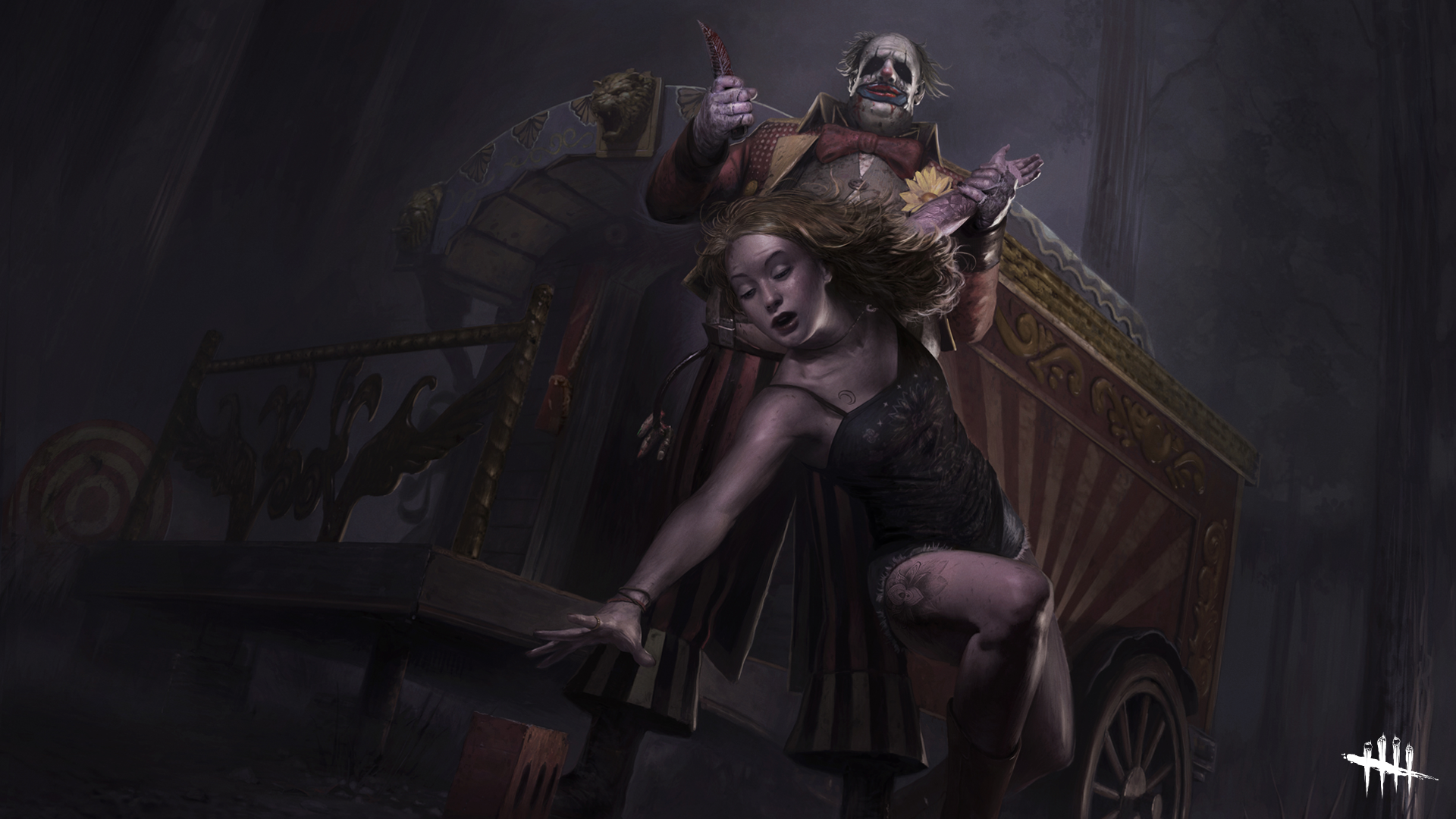 The Clown and a woman from Dead by Daylight HD Wallpaper