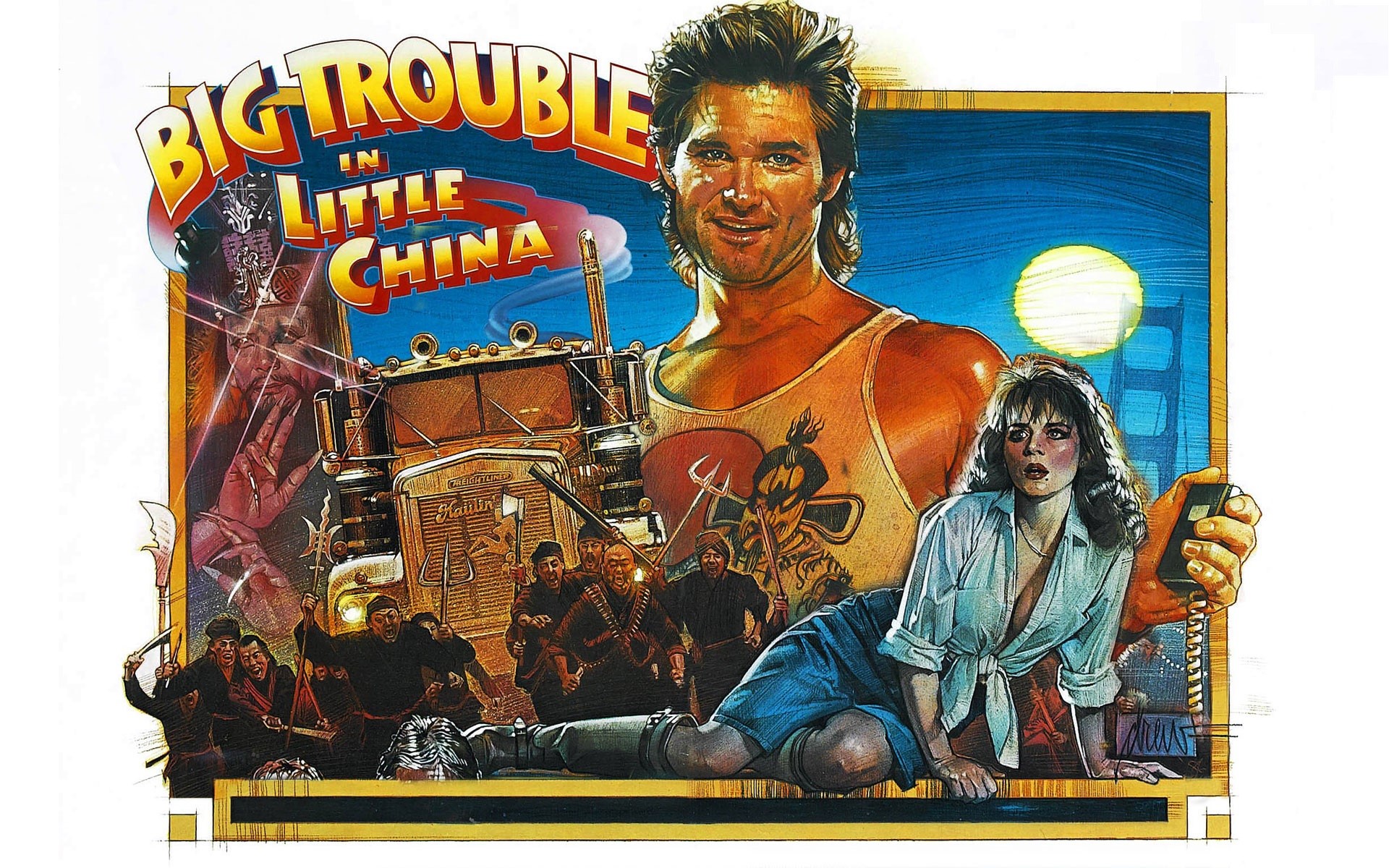 Big Trouble in Little China movie poster with Jack Burton and Gracie Law HD Wallpaper