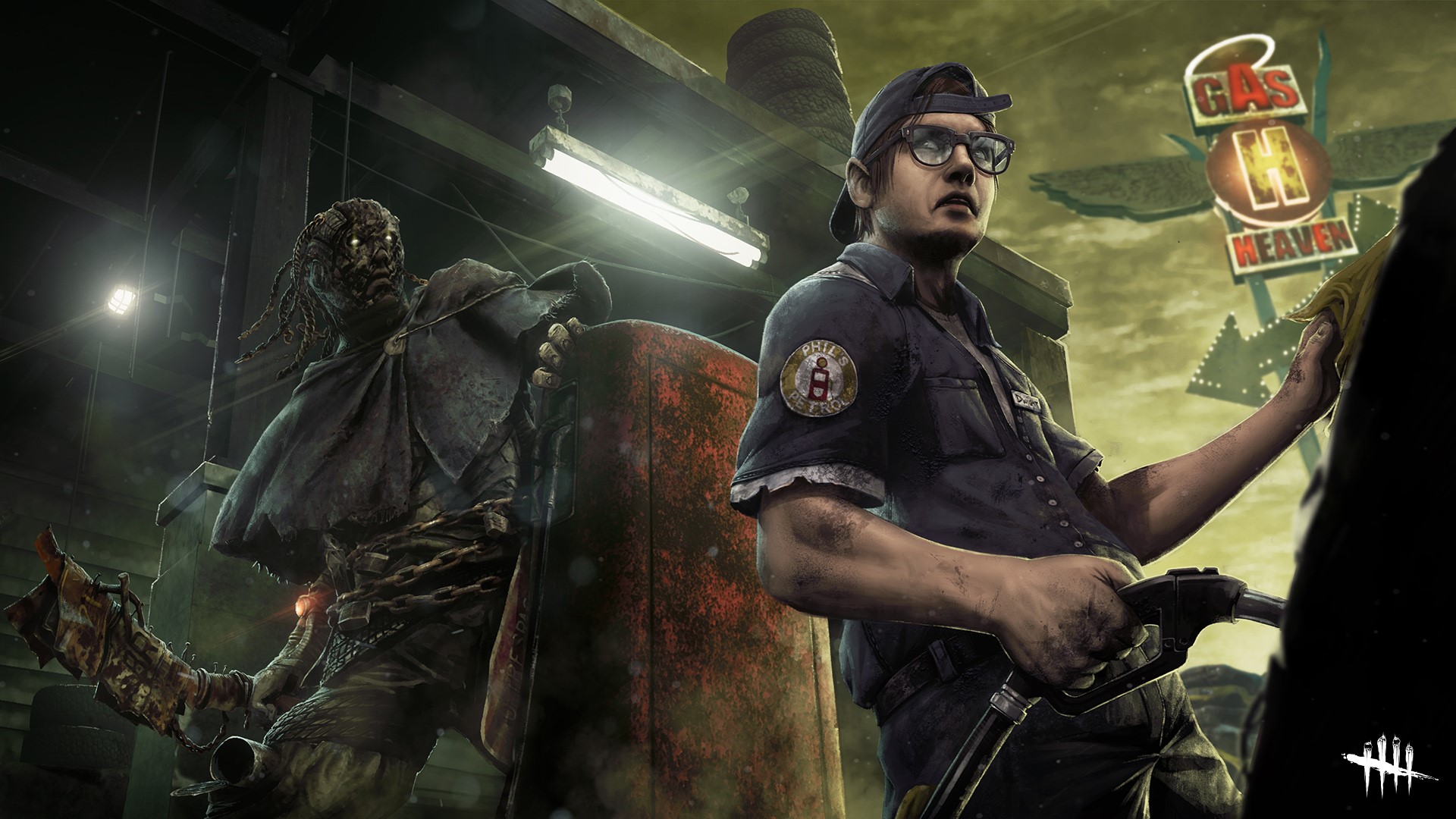 The Blight and a Gas Station Attendant in Dead by Daylight HD Wallpaper