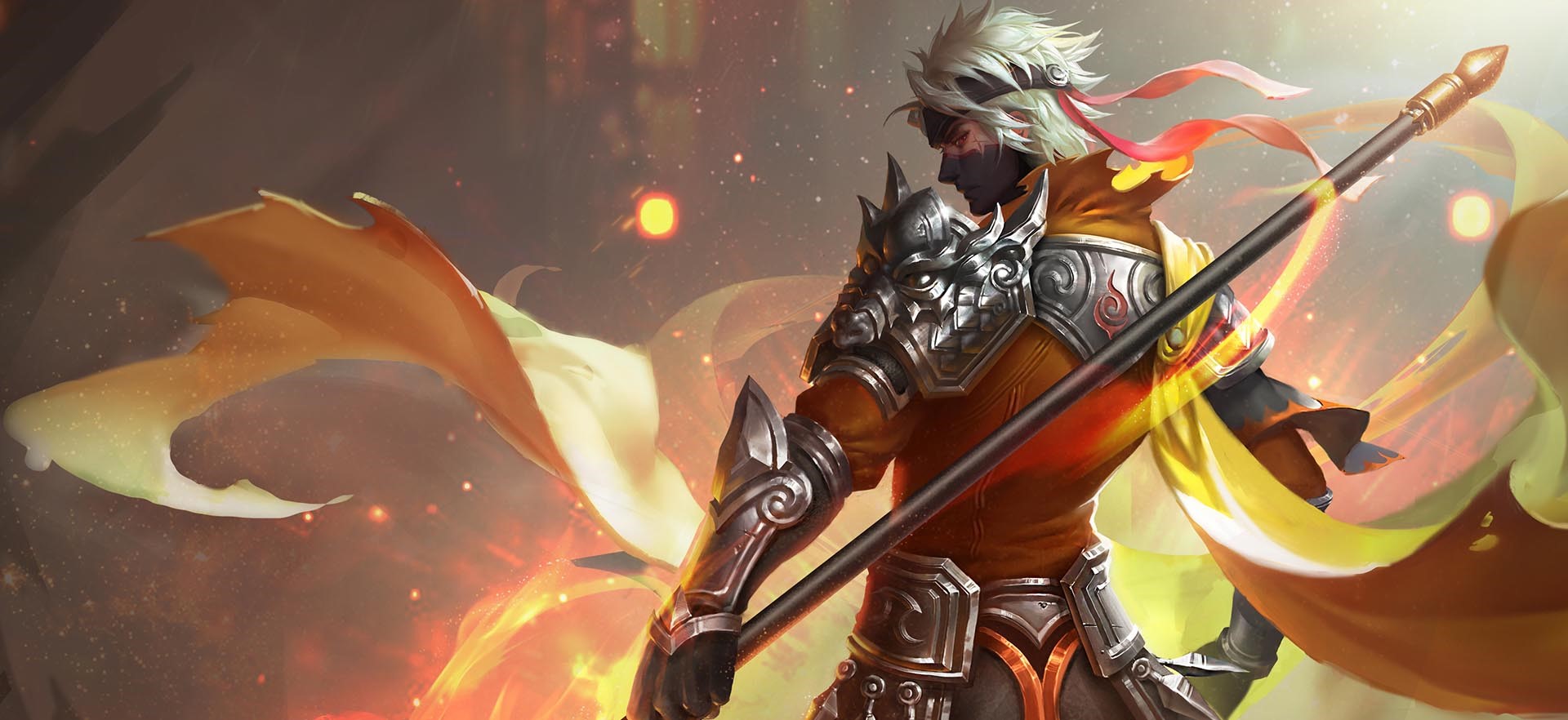 Monkey King with a staff and armor HD Wallpaper