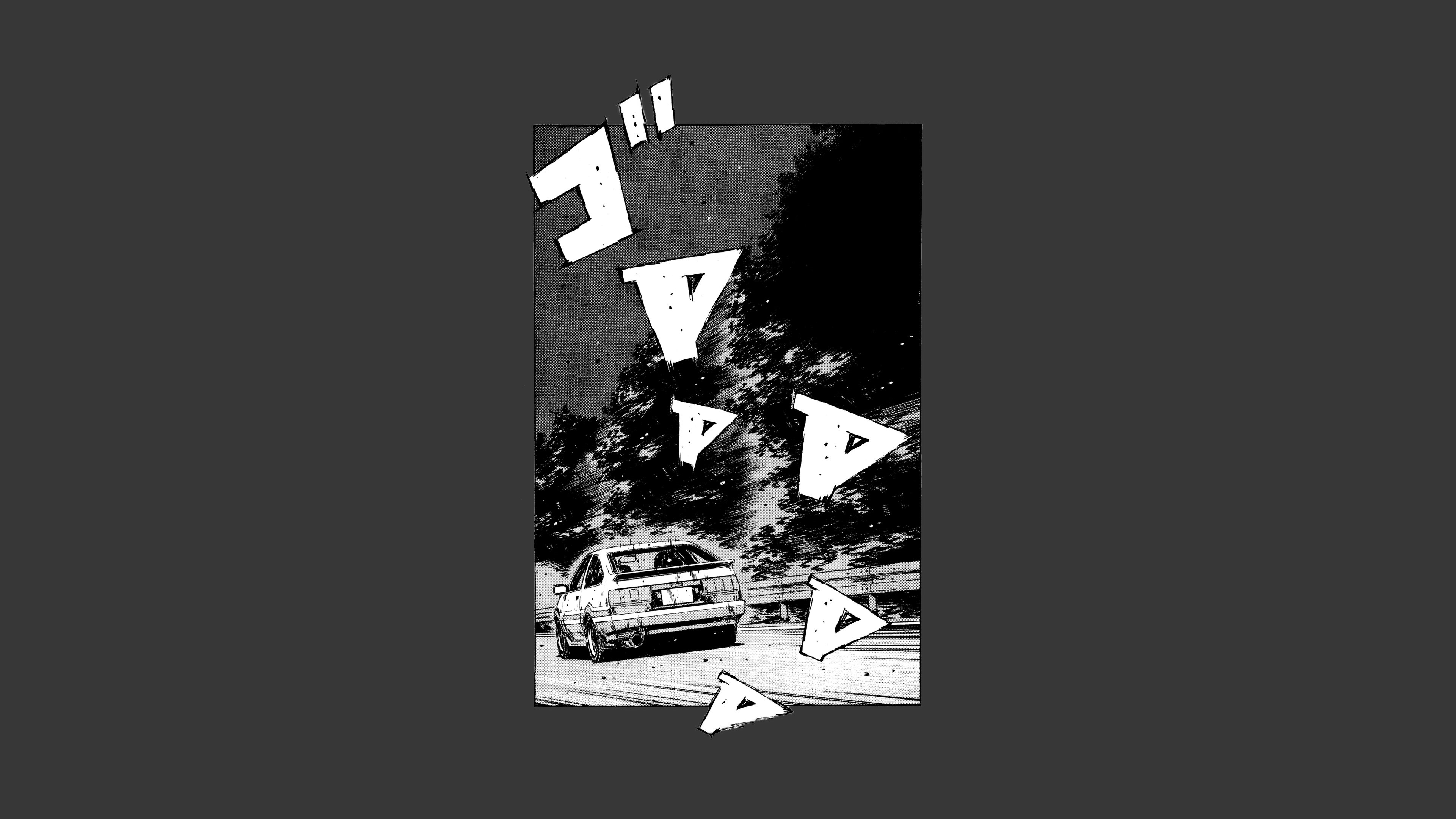 Initial D Toyota AE86 on a Mountain Road HD Wallpaper