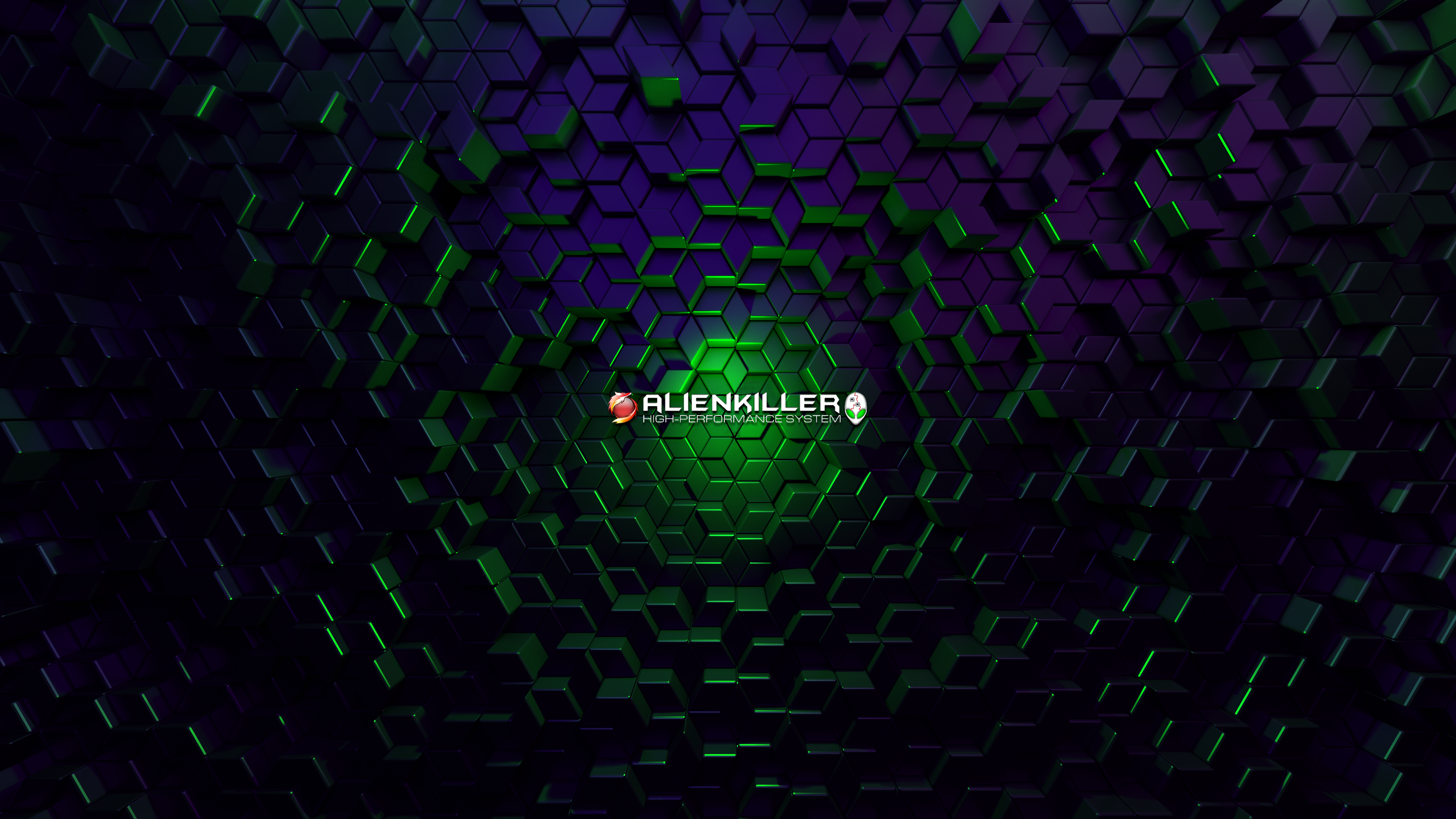 4K Alienkiller High-Performance System Logo HD Wallpaper