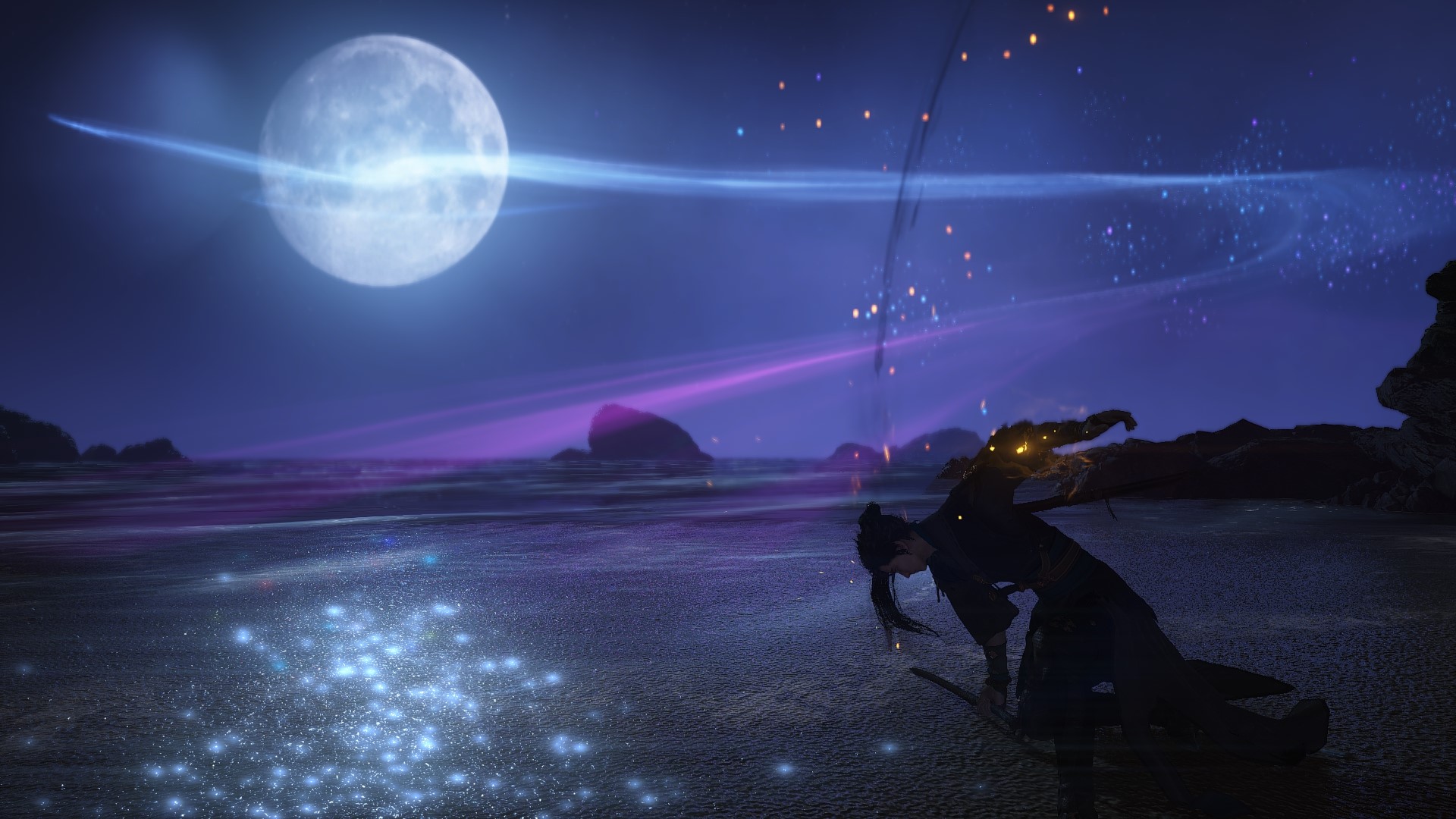 Beiluo from Swords of Legends under the moon HD Wallpaper