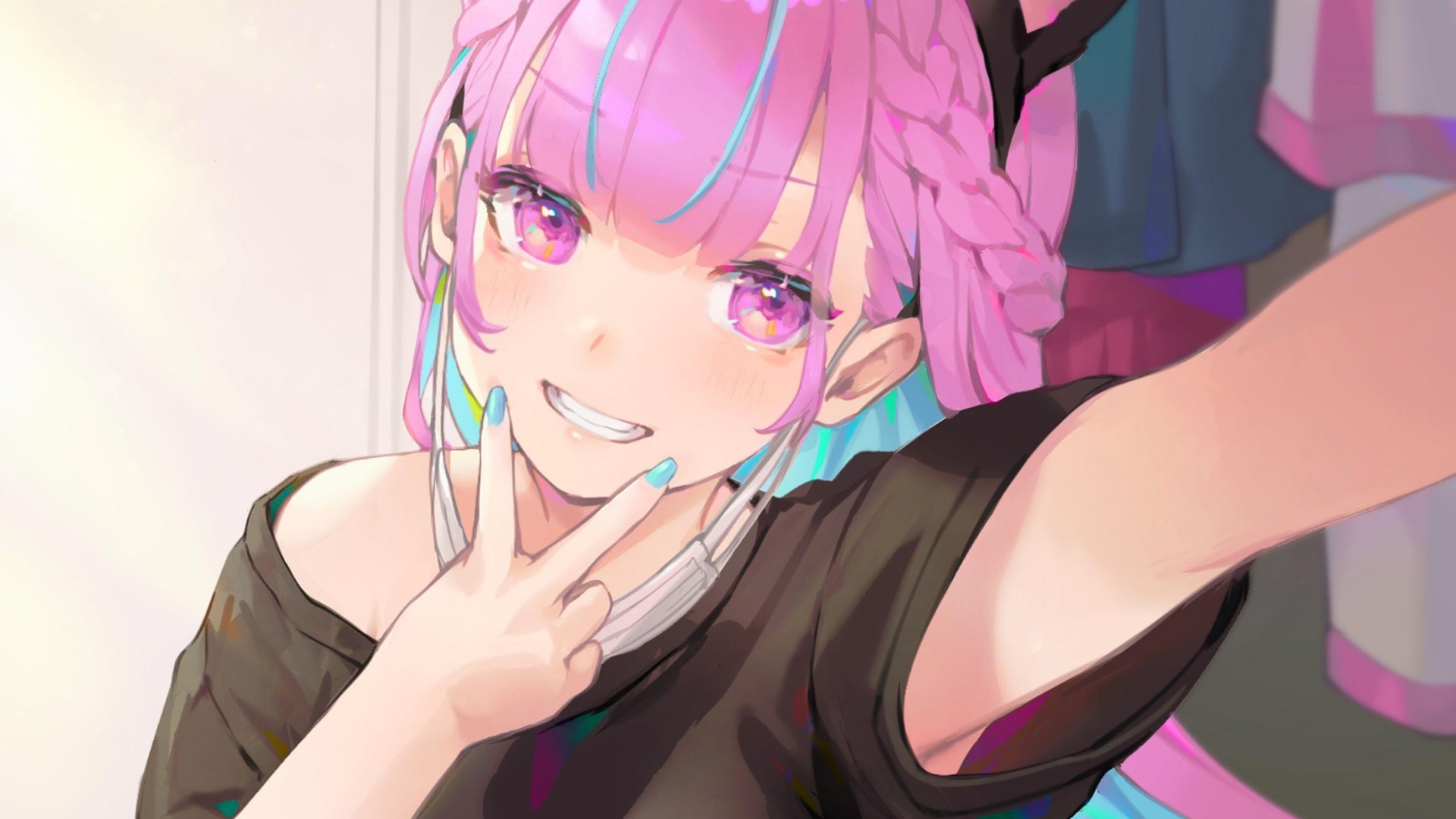 Minato Aqua from Hololive taking a selfie HD Wallpaper