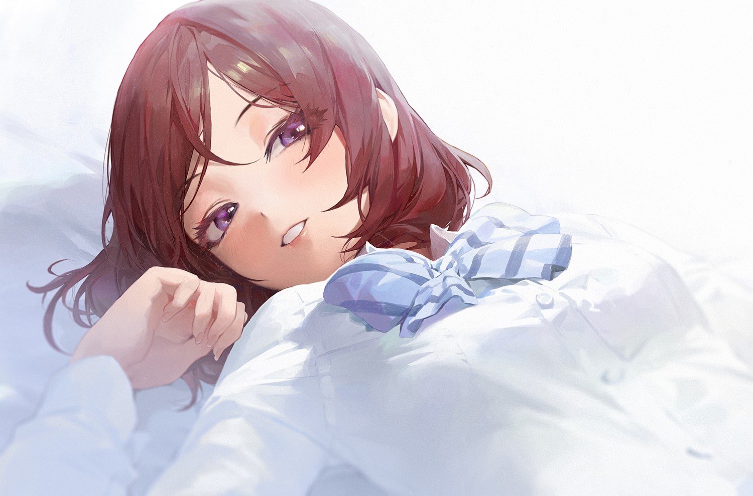 Nishikino Maki from Love Live! lying down HD Wallpaper
