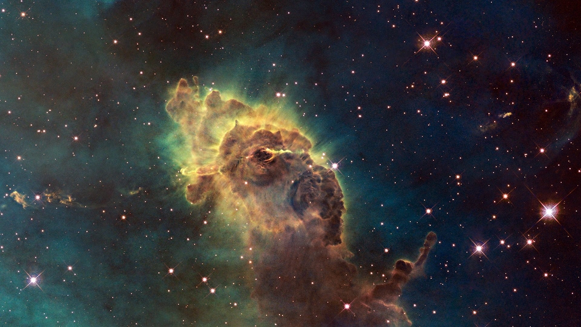 Pillars of Creation nebula in space HD Wallpaper