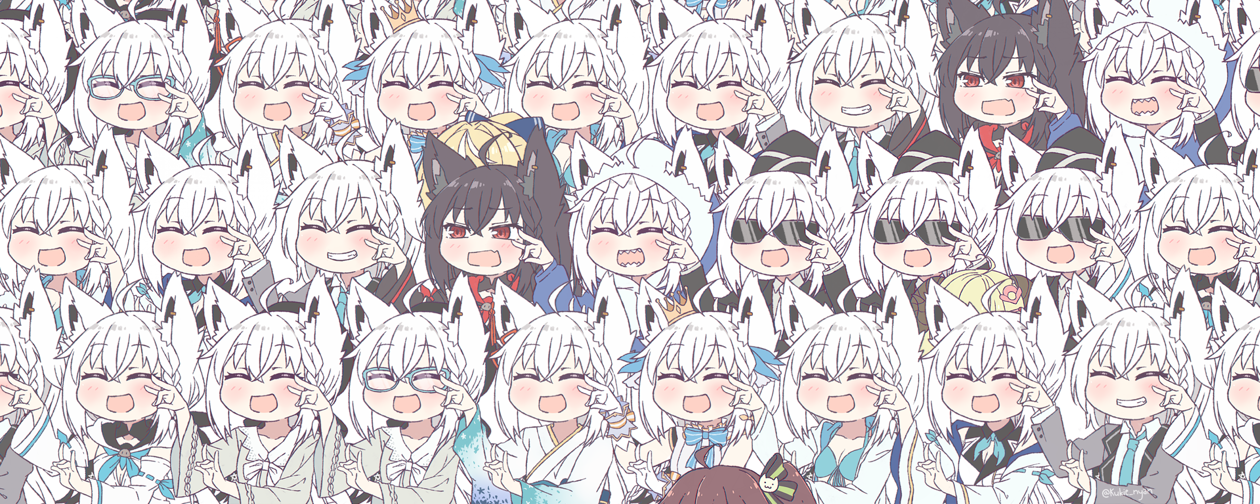 Hololive Virtual YouTubers Shirakami Fubuki and friends HD Wallpaper