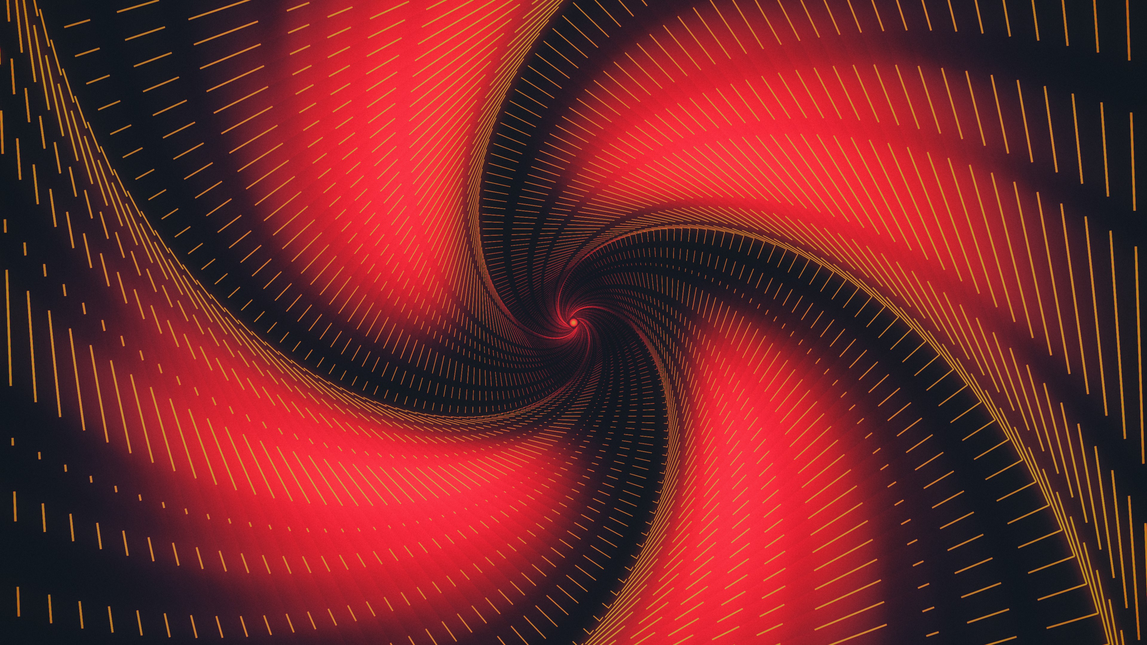 4K Red and Black Swirling Lines Digital Art HD Wallpaper