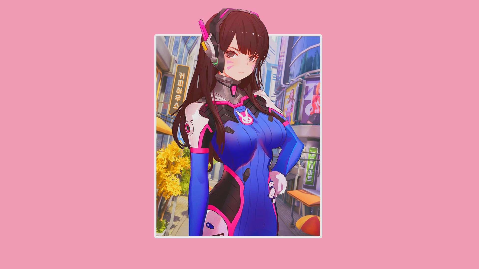 D.Va from Overwatch in anime style HD Wallpaper