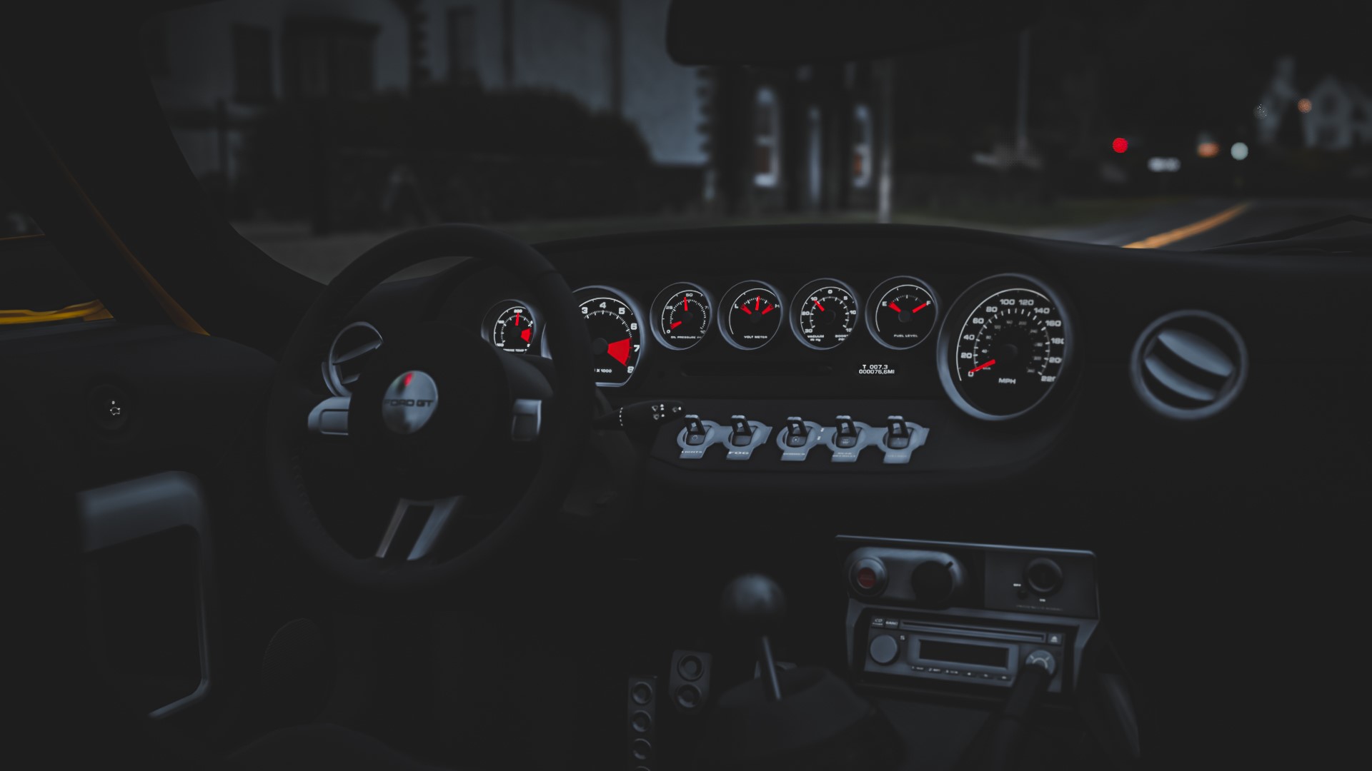 Ford GT car interior dashboard at night HD Wallpaper